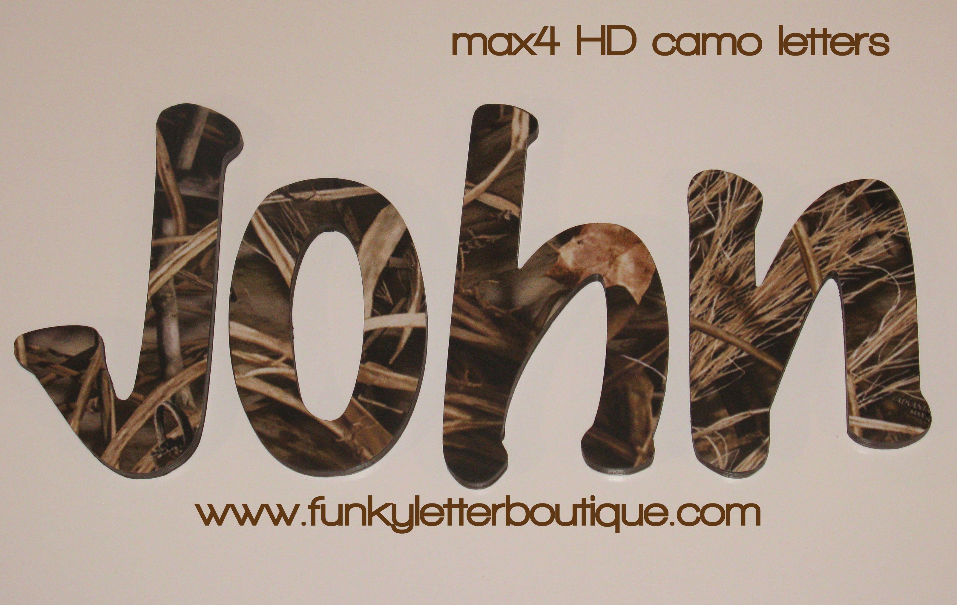 Max 4 HD Camo Wall Letters Realtree Camouflage · Funky Letter