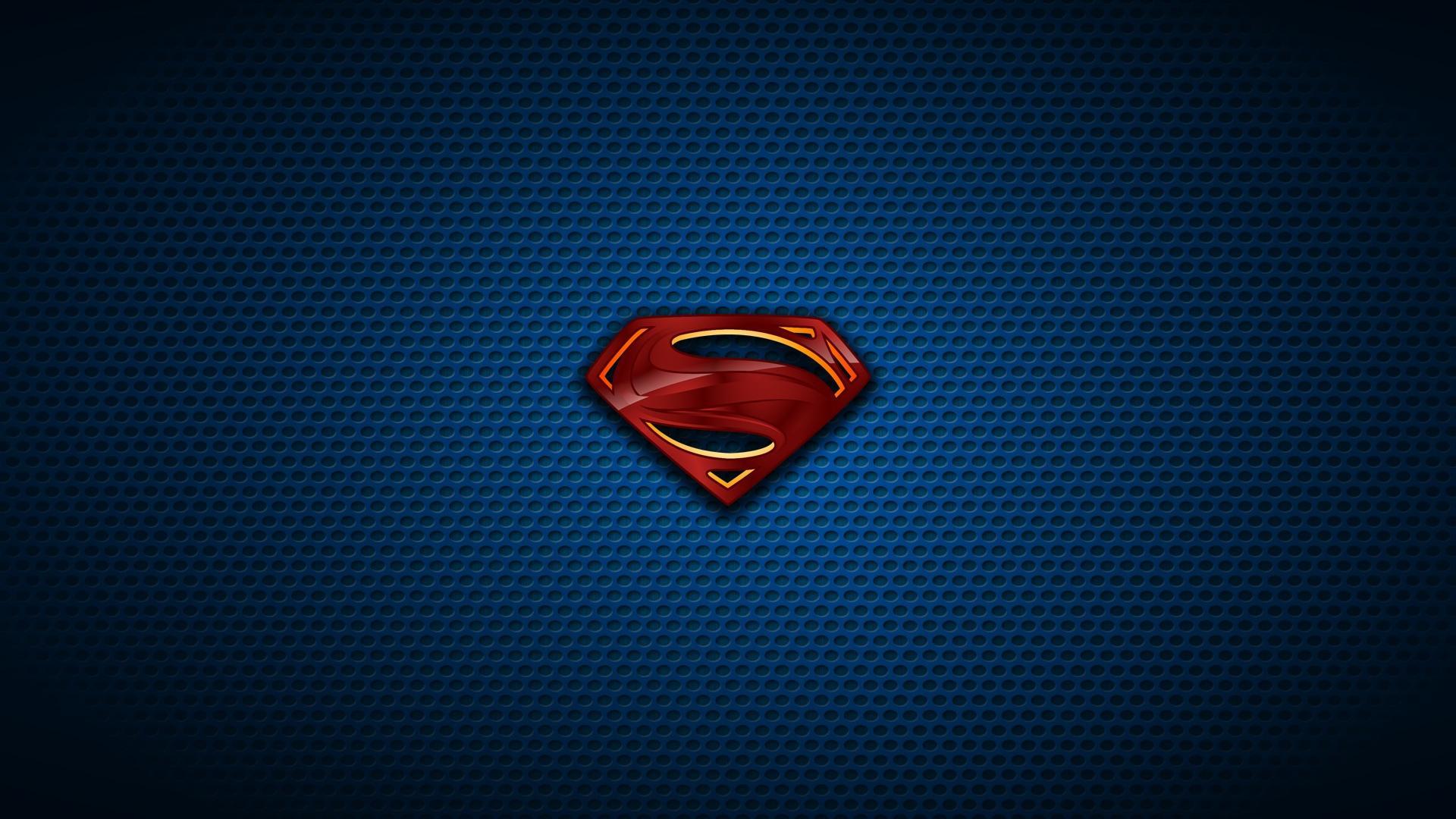 Logos blue background symbols man of steel wallpaper