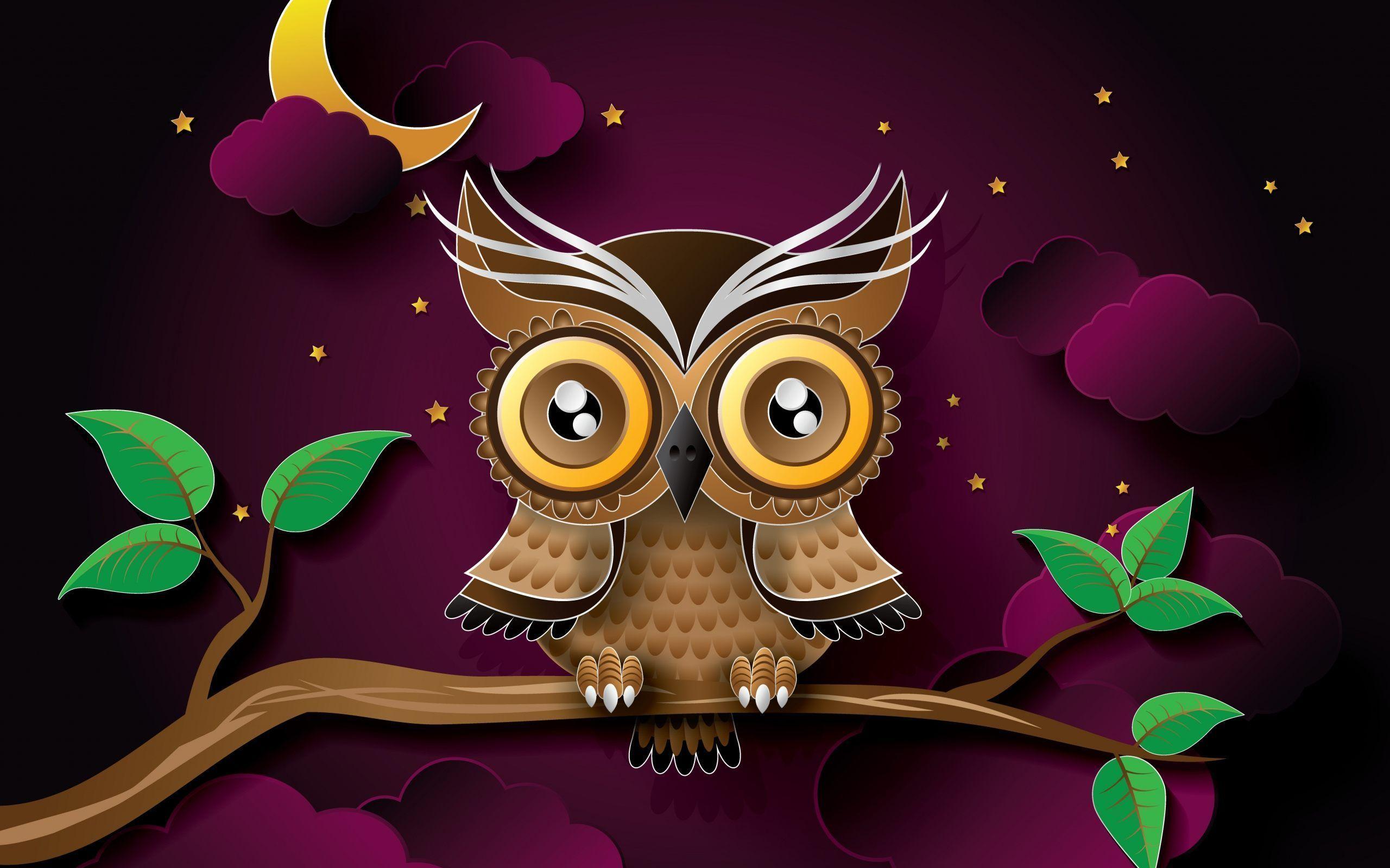 Owl Vector Art Wallpaper HD Download For Desktop & Mobile. Download