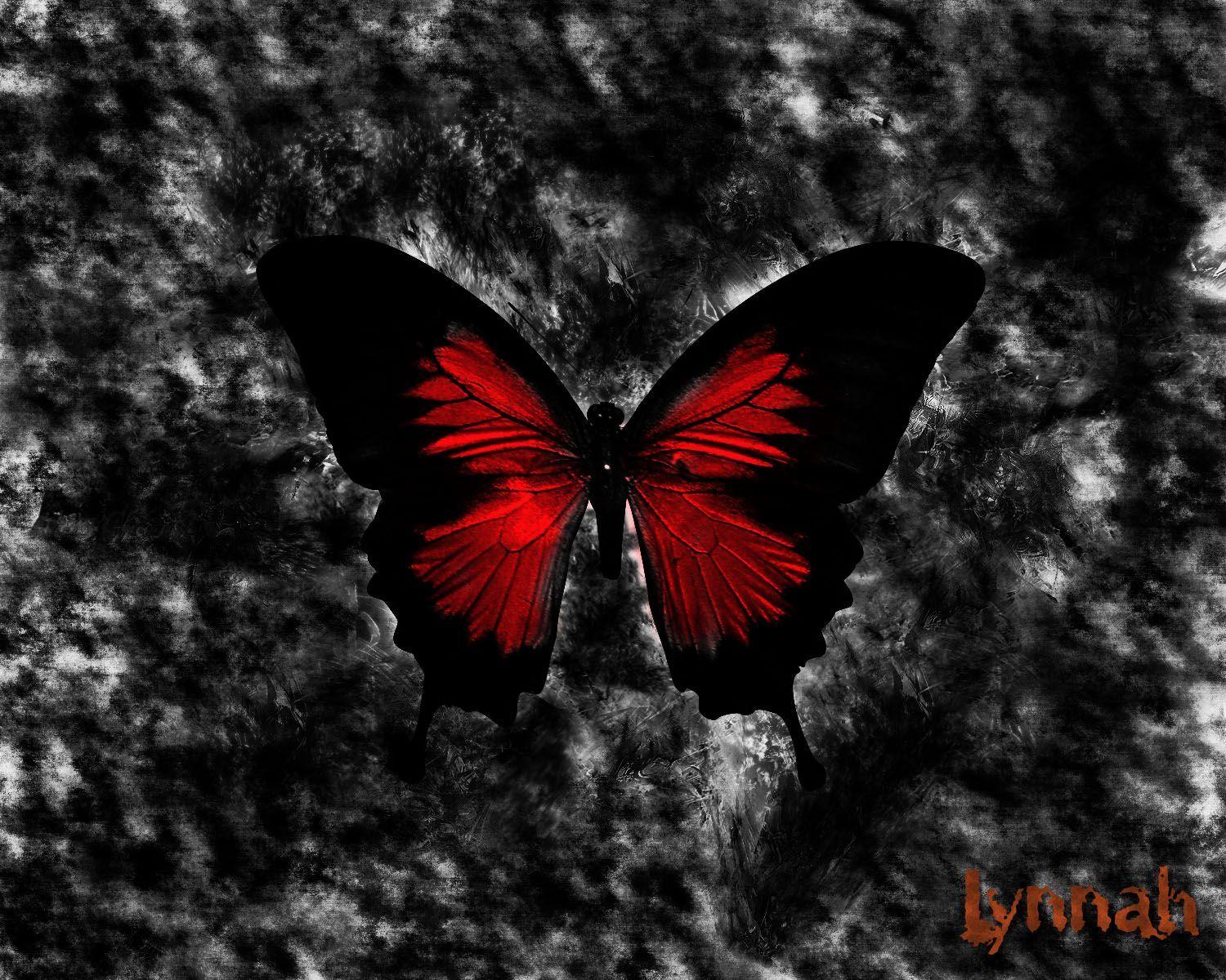 Gothic Butterfly. Crimson Gothic Wallpaper