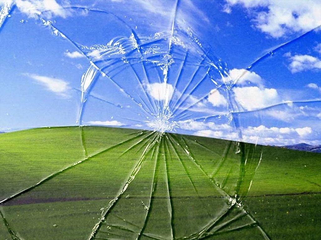Windows XP Broken Screen Wallpaper funny picture