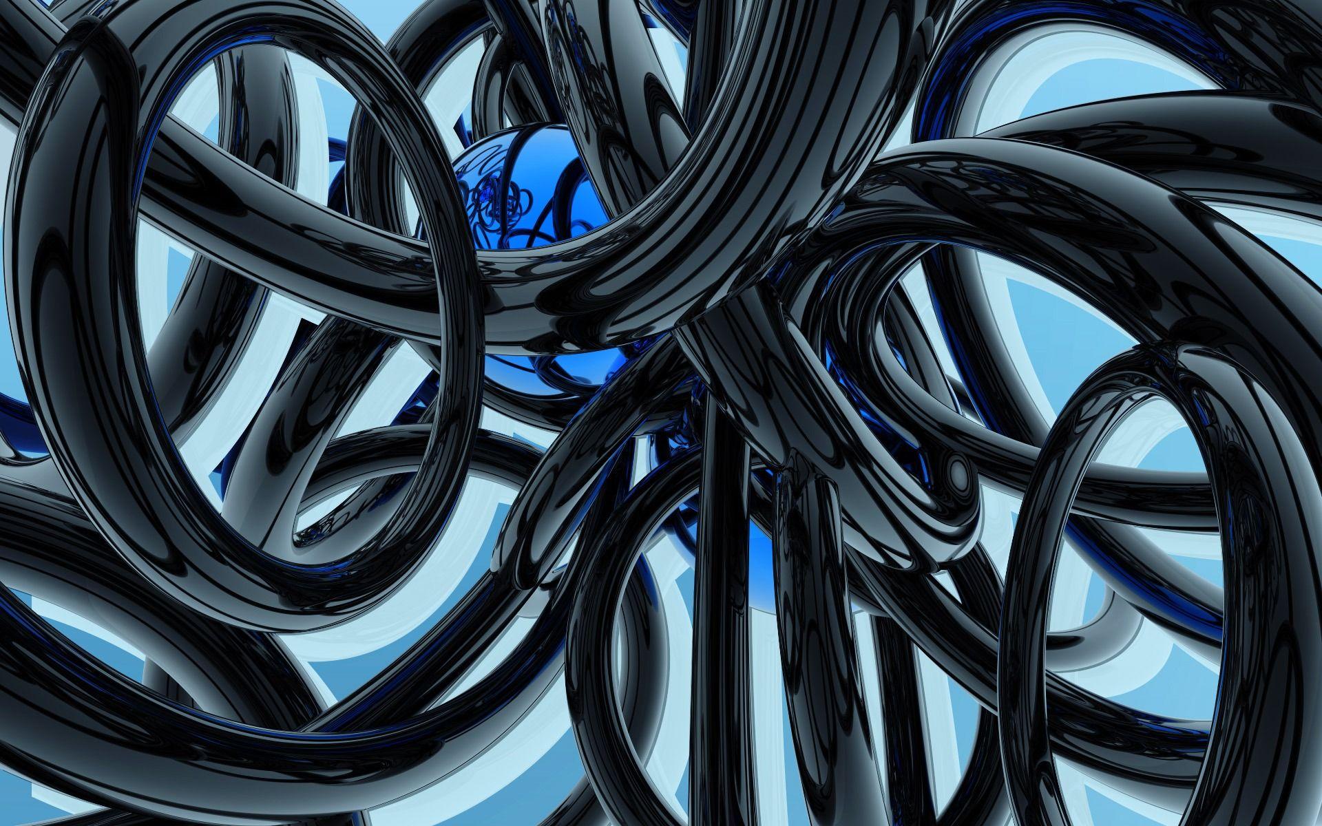 Black and Blue Wallpaper Abstract 3D Wallpaper in jpg format