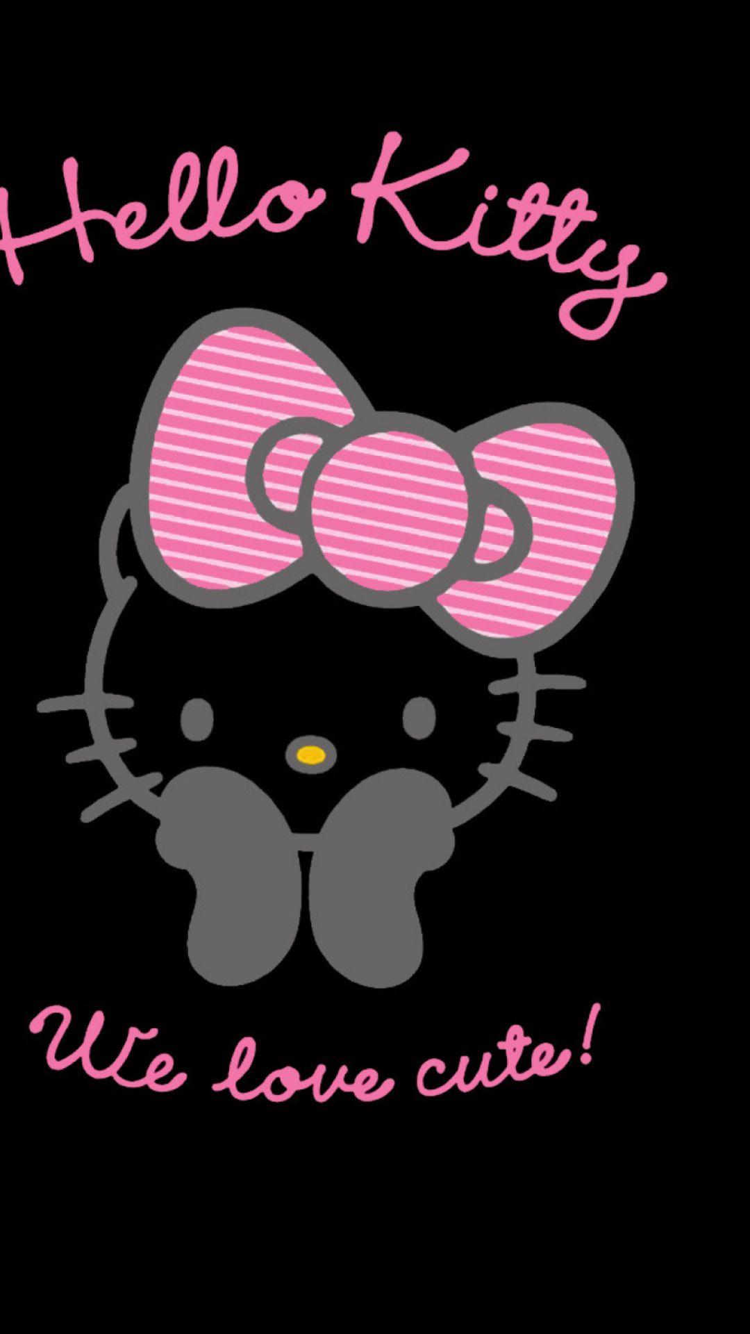  Wallpapers  Hello Kitty Hitam  Pink Wallpaper  Cave