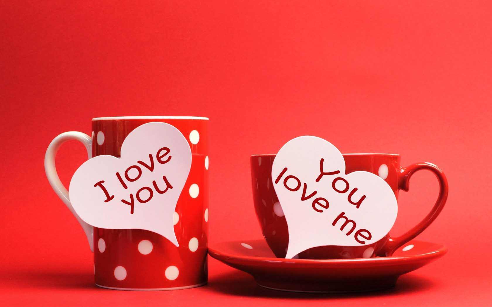 Love Cups Hearts Inscriptions I Love You You Love Me Custom