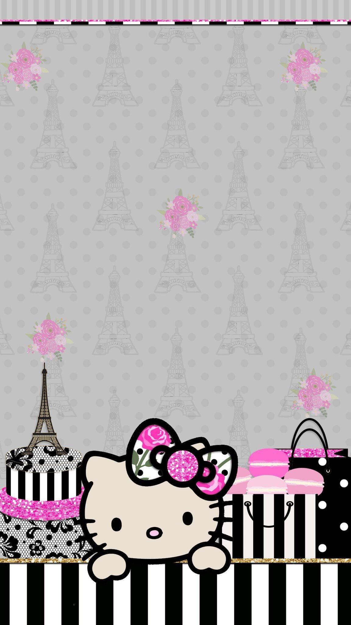  Wallpapers  Hello  Kitty  Hitam  Pink Wallpaper  Cave
