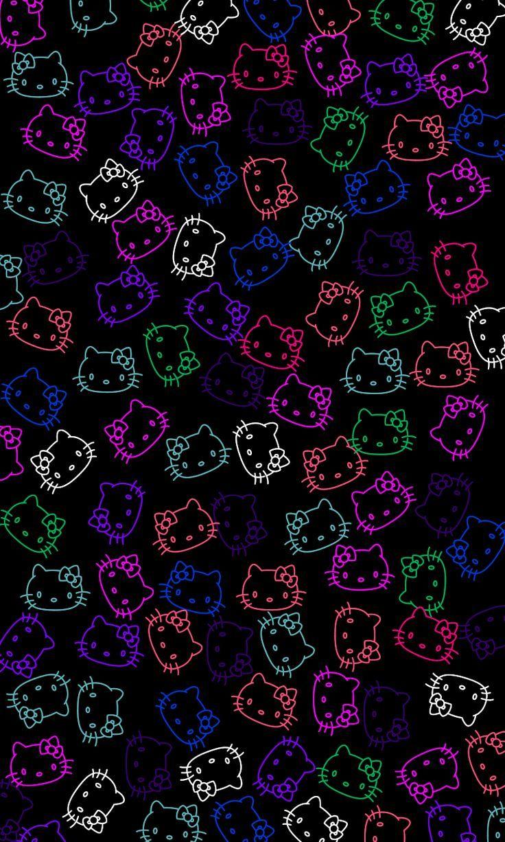  Wallpapers  Hello  Kitty  Hitam  Pink Wallpaper  Cave