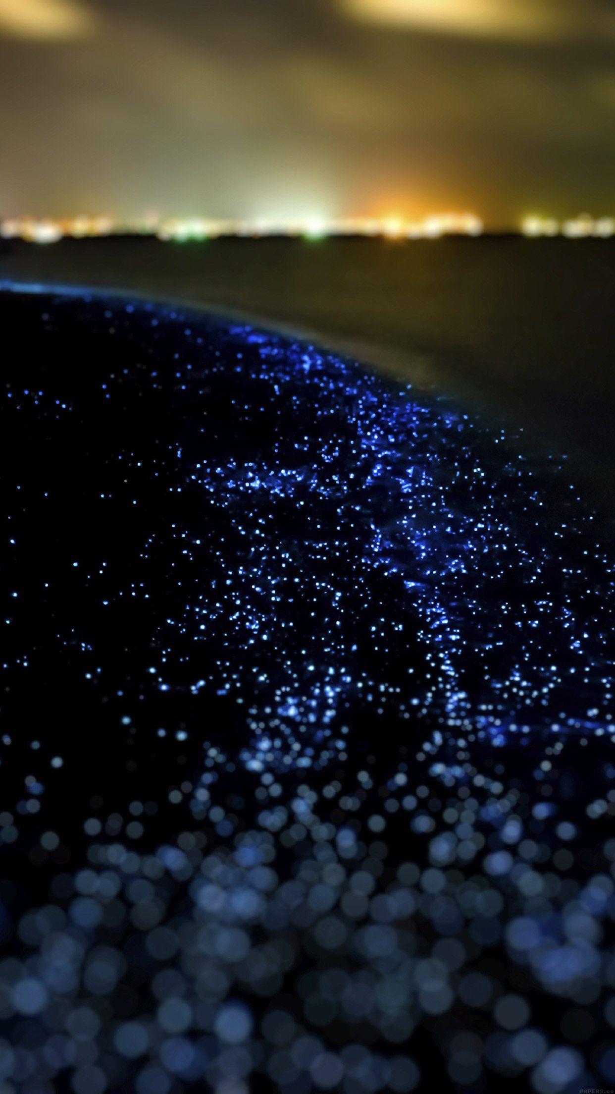 Ocean Night Dark Blink Beautiful Nature Android wallpaper