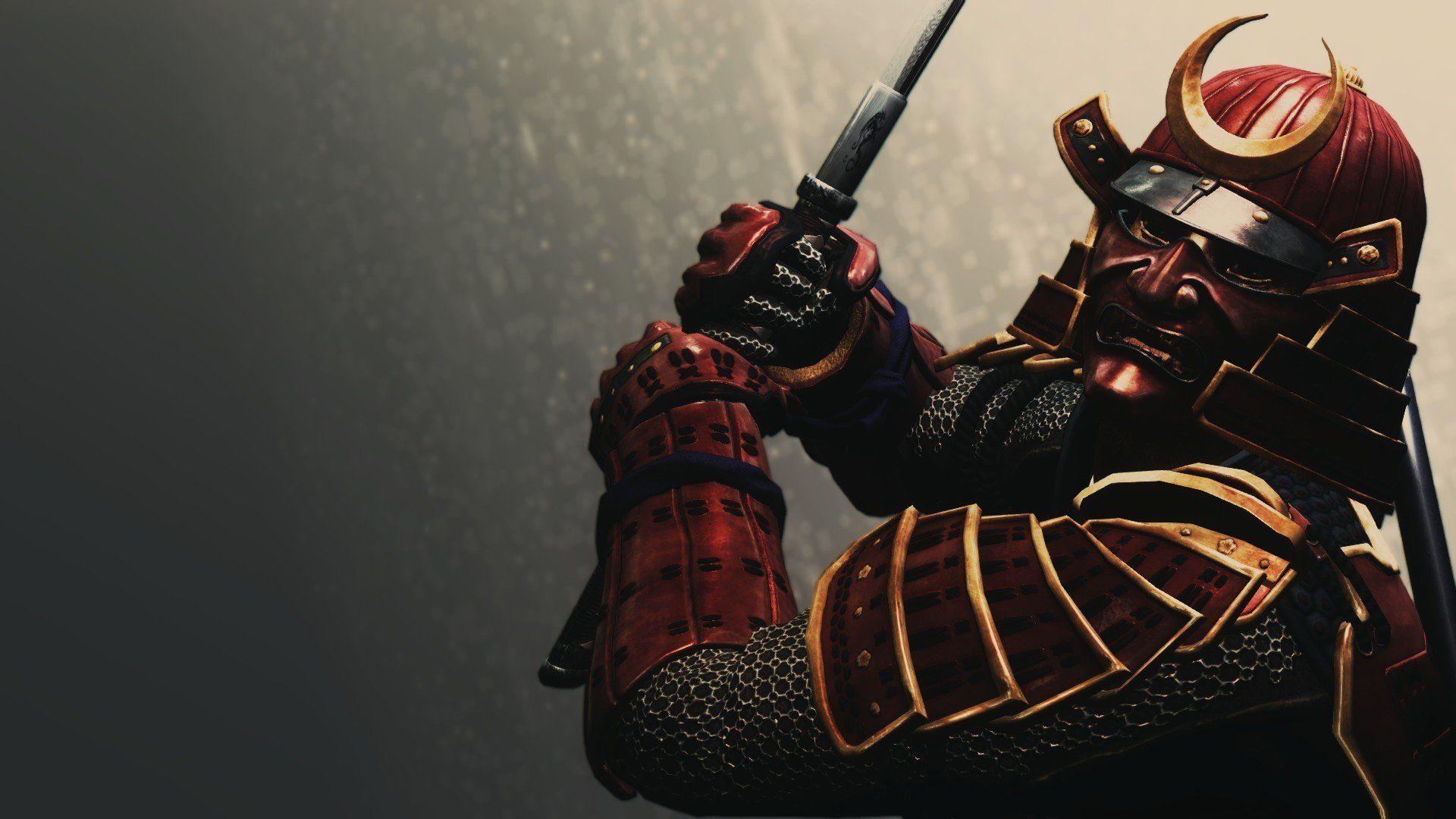 samurai armour helmet background rendering HD wallpaper
