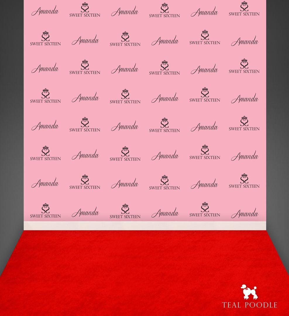Custom Sweet 16 & Quinceañera Red Carpet Step And Repeat Backdrop