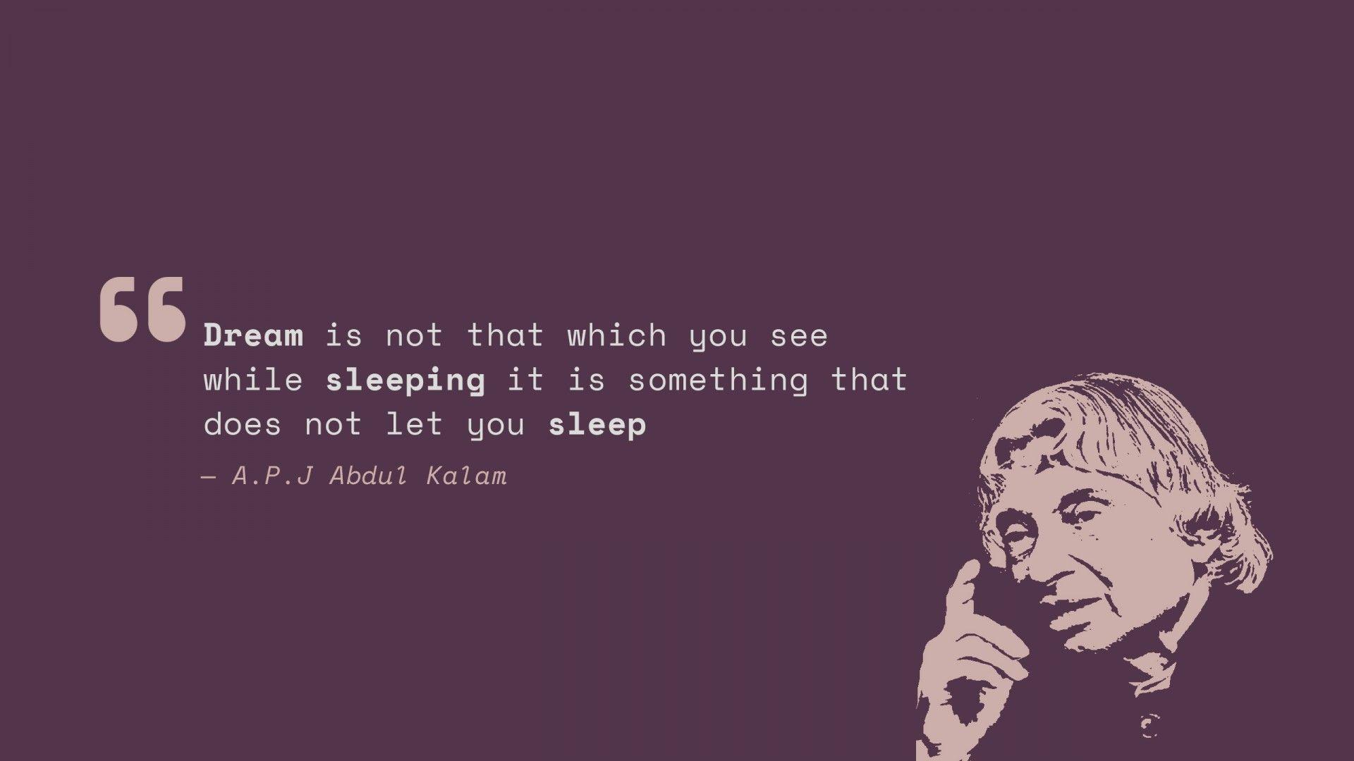 Wallpaper Dream, Sleep, Abdul Kalam, Popular quotes, HD, Typography