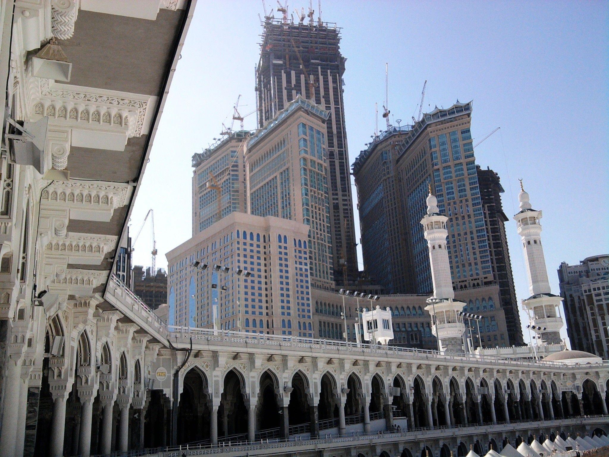 Religious Makkah Islam Clock Mecca Haram Dual Monitor Background
