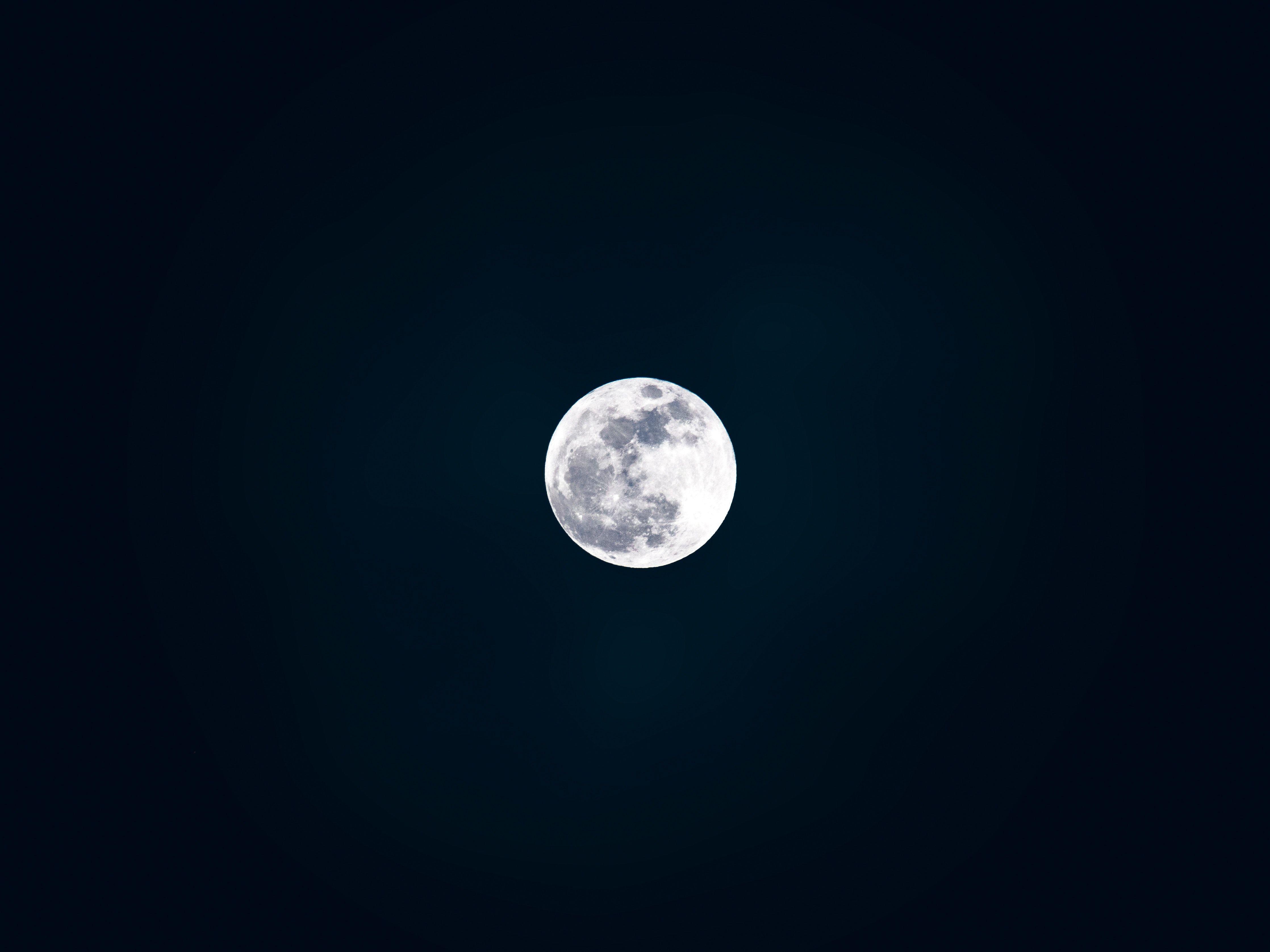Free of black wallpaper, cosmos, full moon