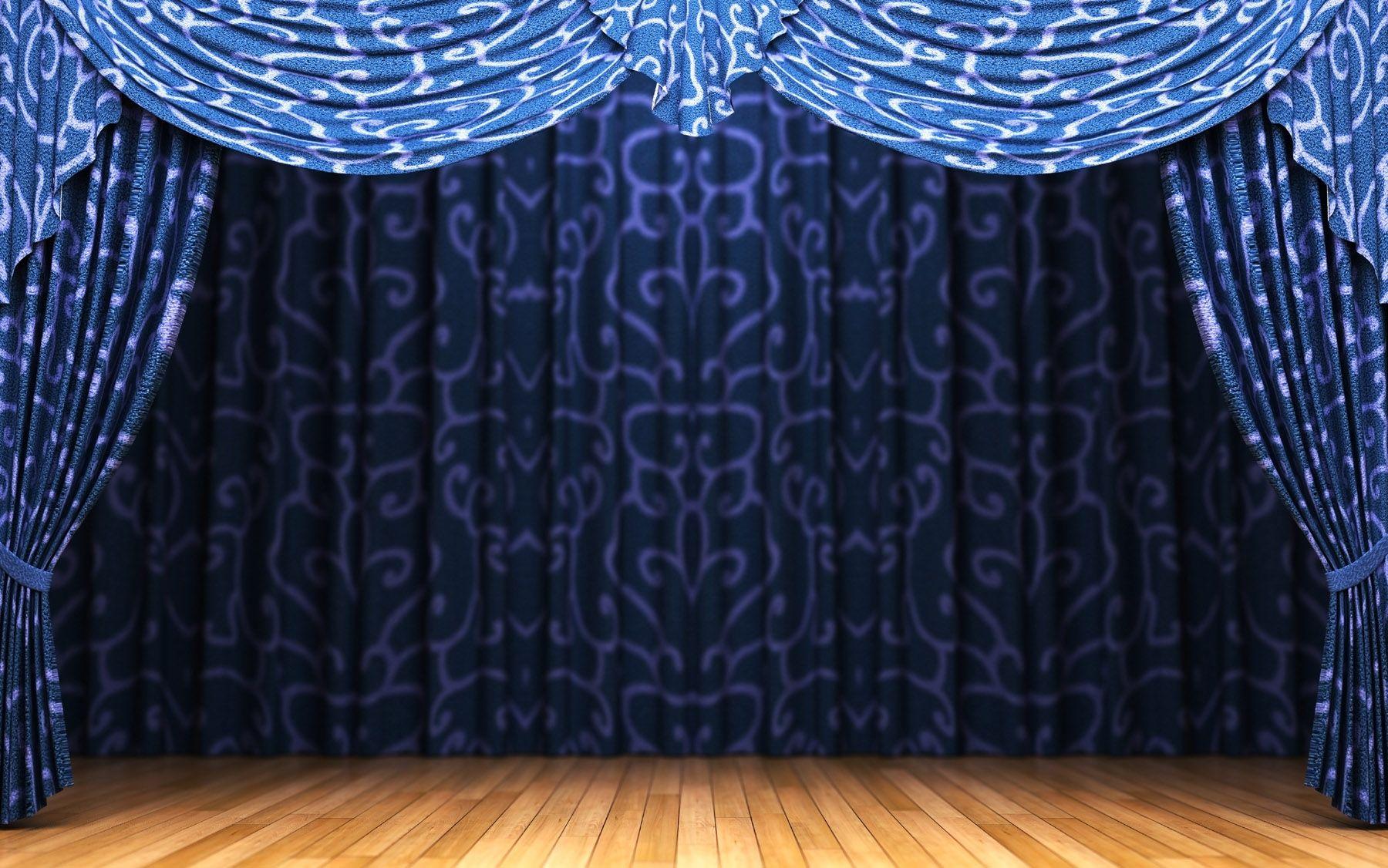 Blue curtain and stage material 27554 design material