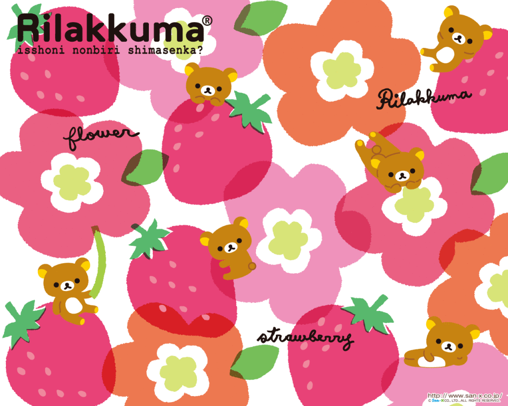 Bright Strawberry Rilakkuma Wallpaper This