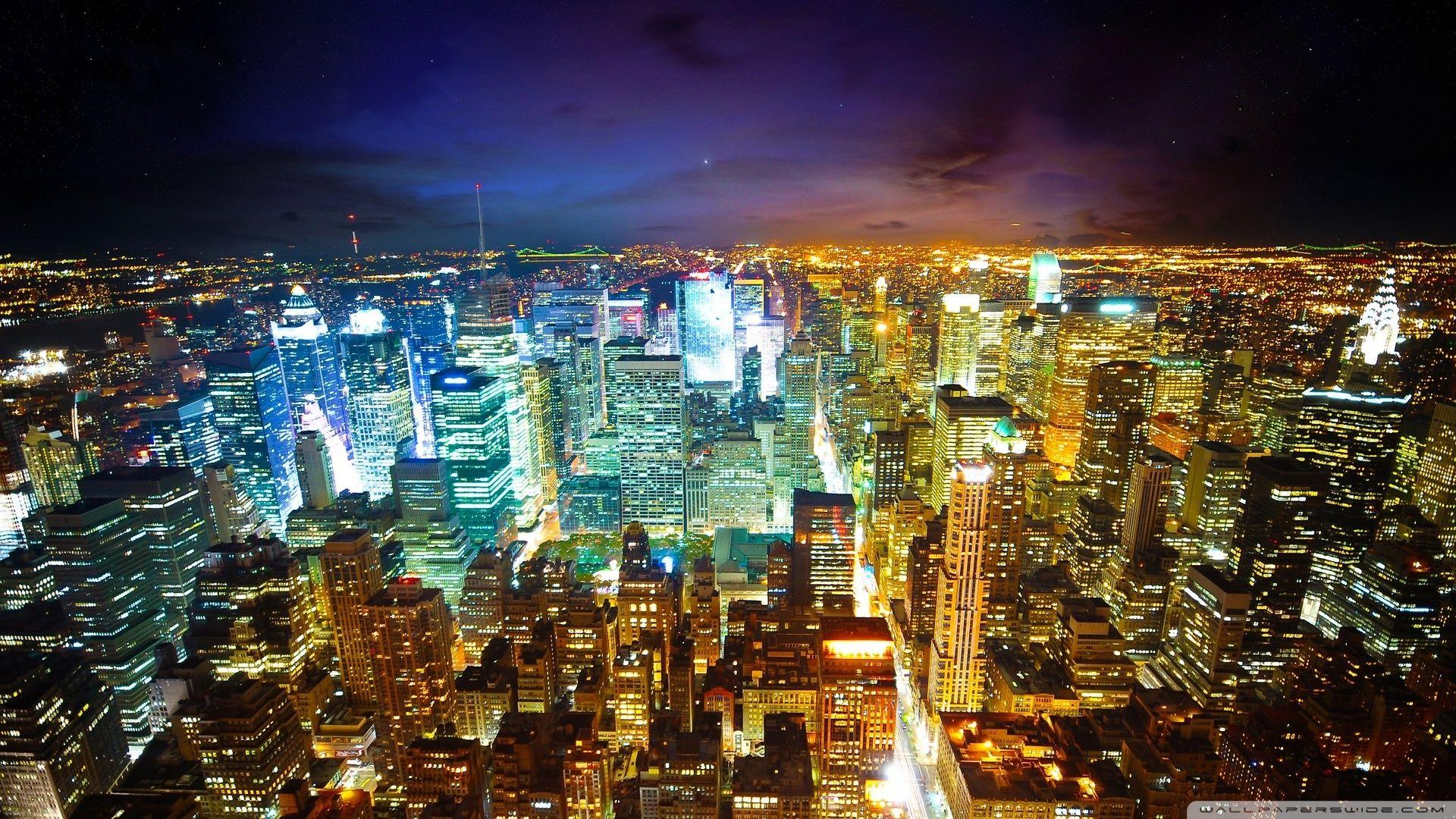 New York City at Night ❤ 4K HD Desktop Wallpaper for 4K Ultra HD TV