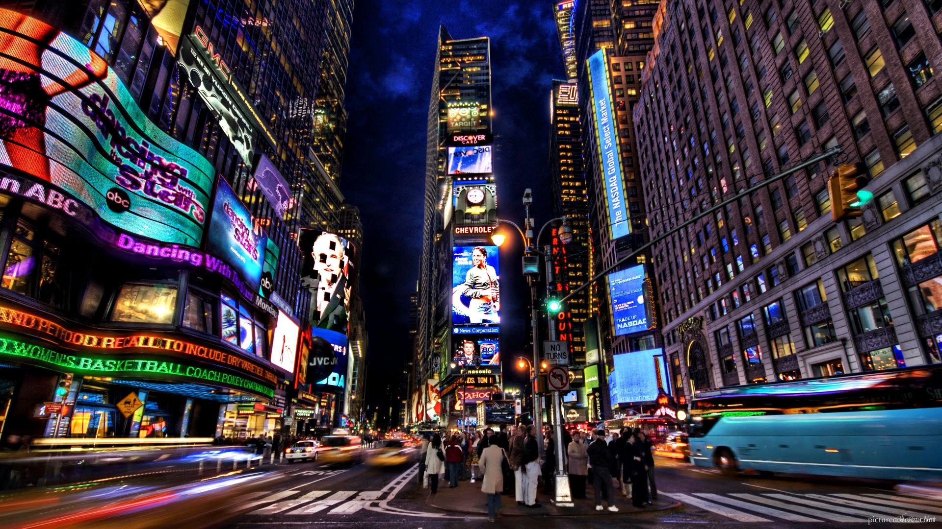 New York City At Night Lights HD desktop wallpaper Widescreen