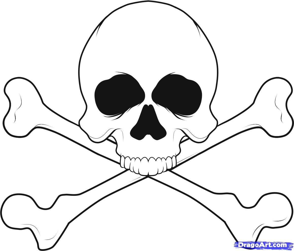easy to draw skulls. how to draw a skull and crossbones step 7