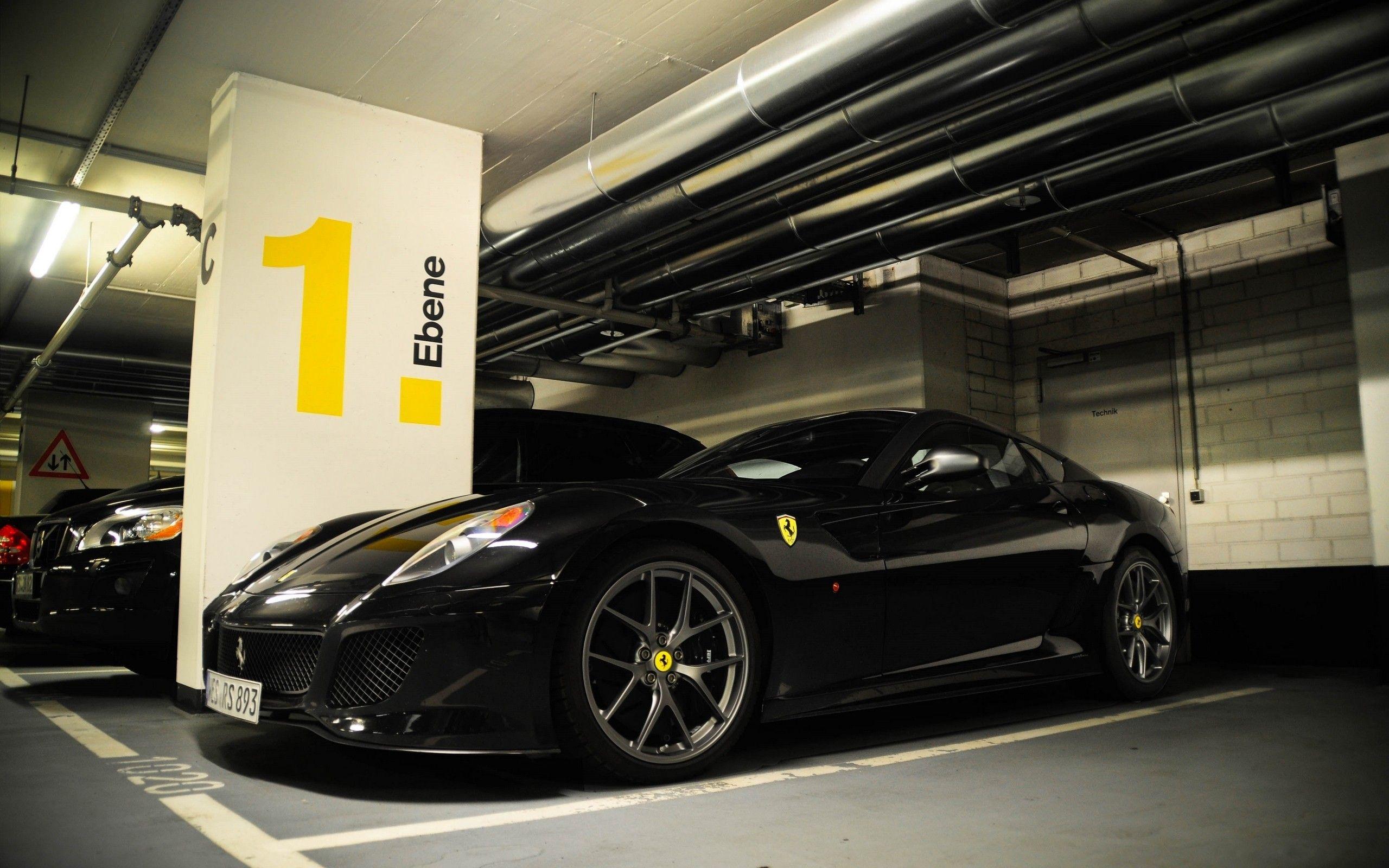 Black cars ferrari 599 gto wallpaperx1600