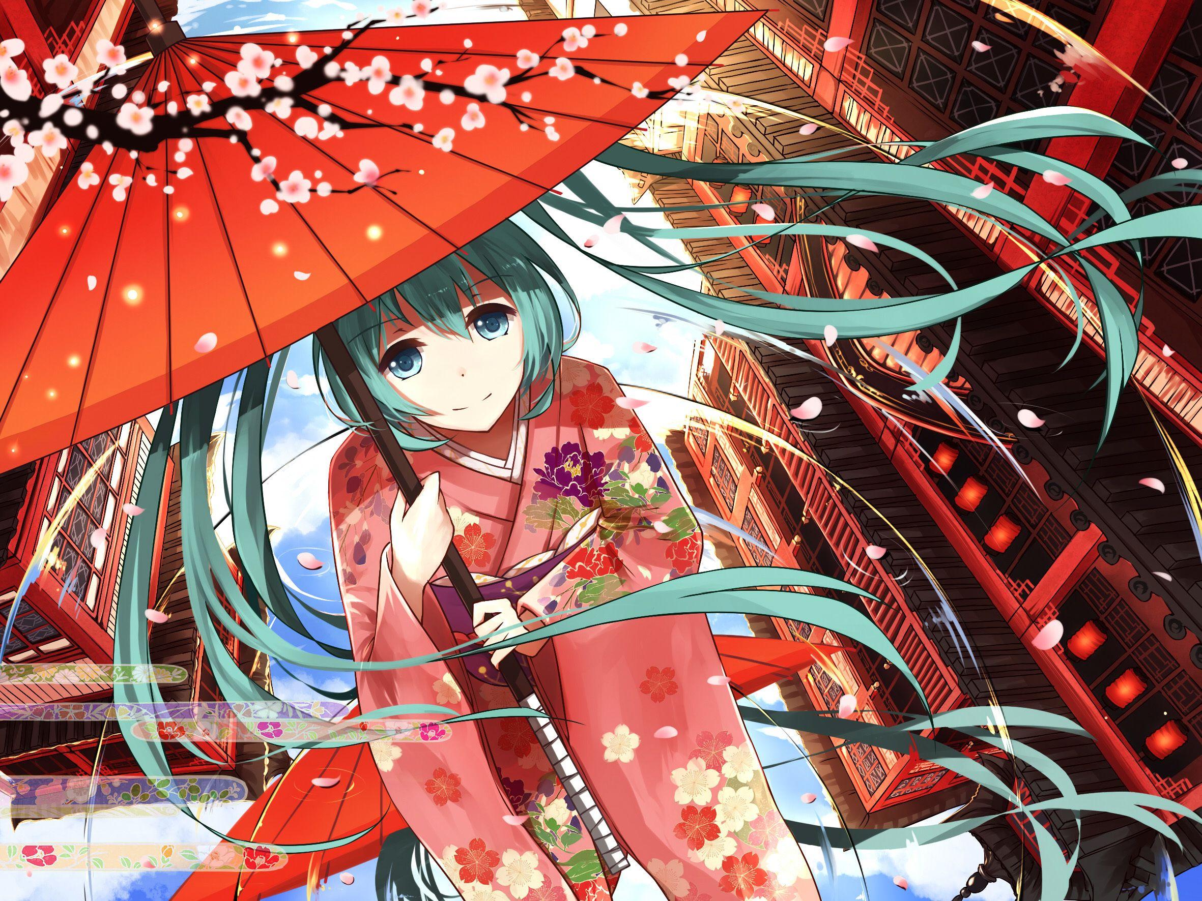 Anime Cute Girl Kimono 8K Wallpaper #216