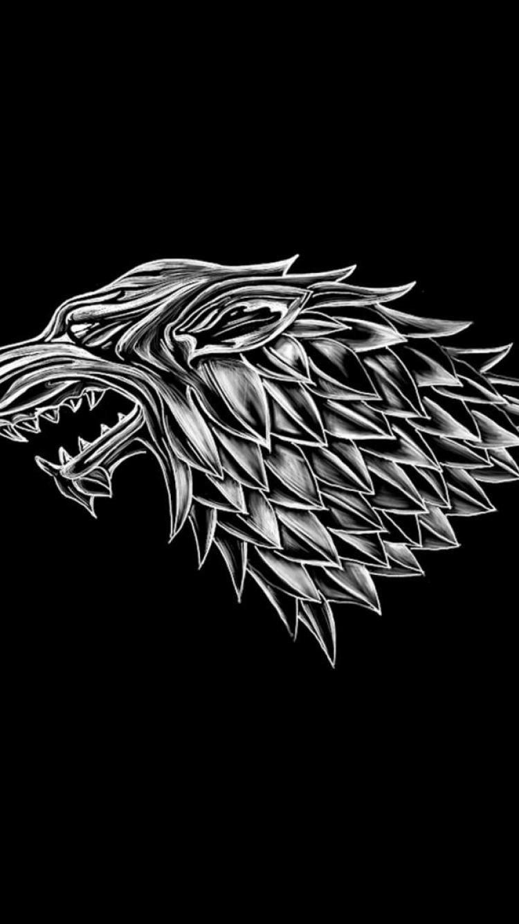 Game of thrones house stark simple background strap wallpaper