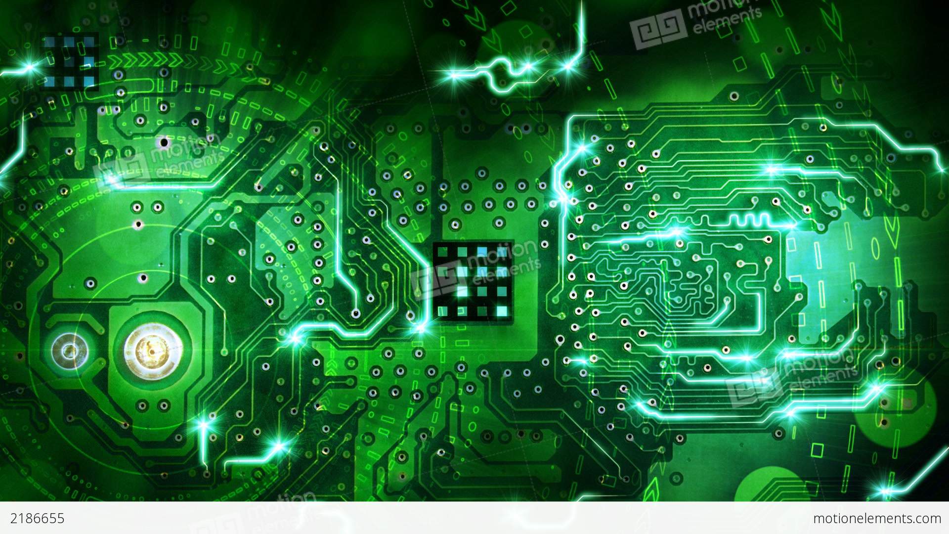 Blue Computer Circuit Board Background Loop Stock Animation