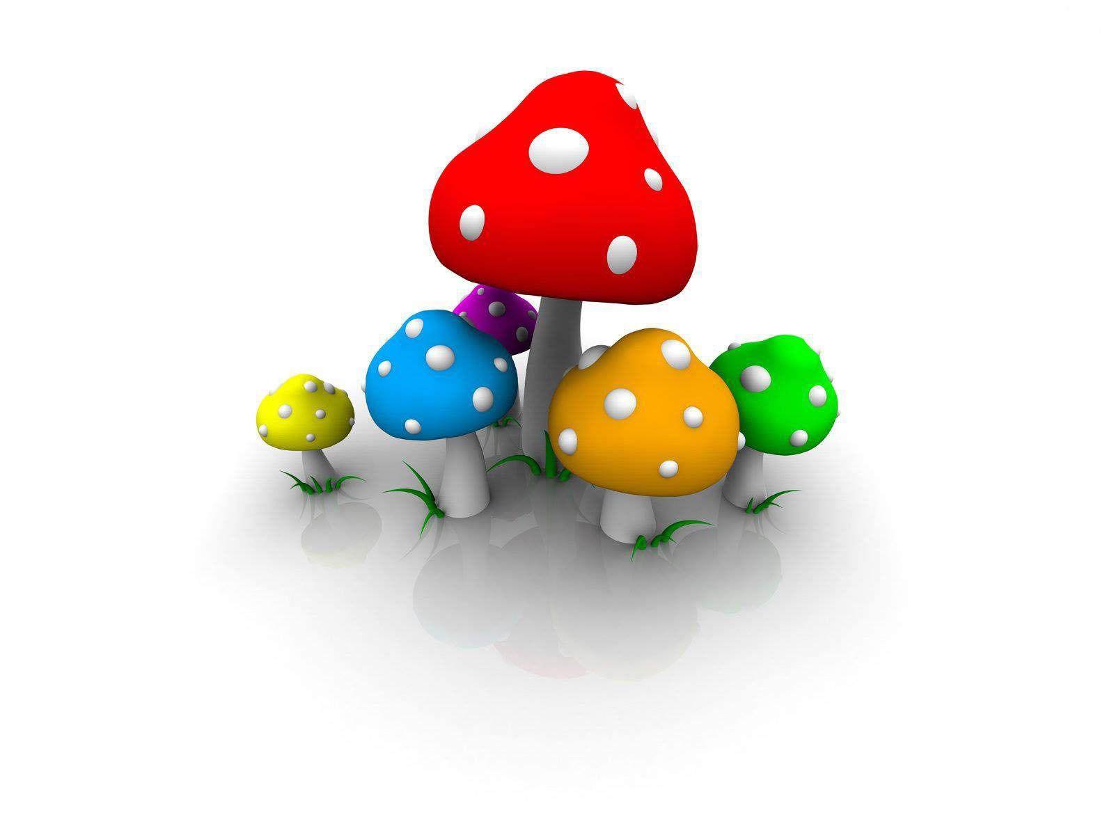 Colored 3D Mushroom Wallpaper HD Wallpaper. MoshLab