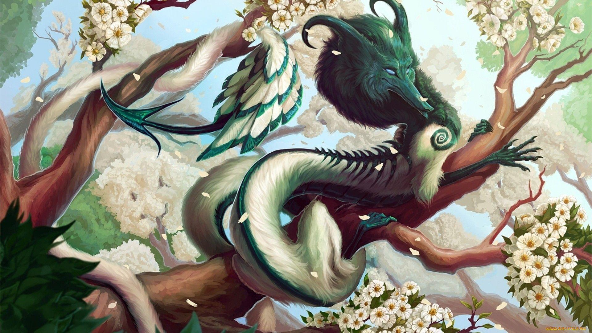 Fantasy Dragon White China God Serpent 3D Chinese Ritual Wallpaper