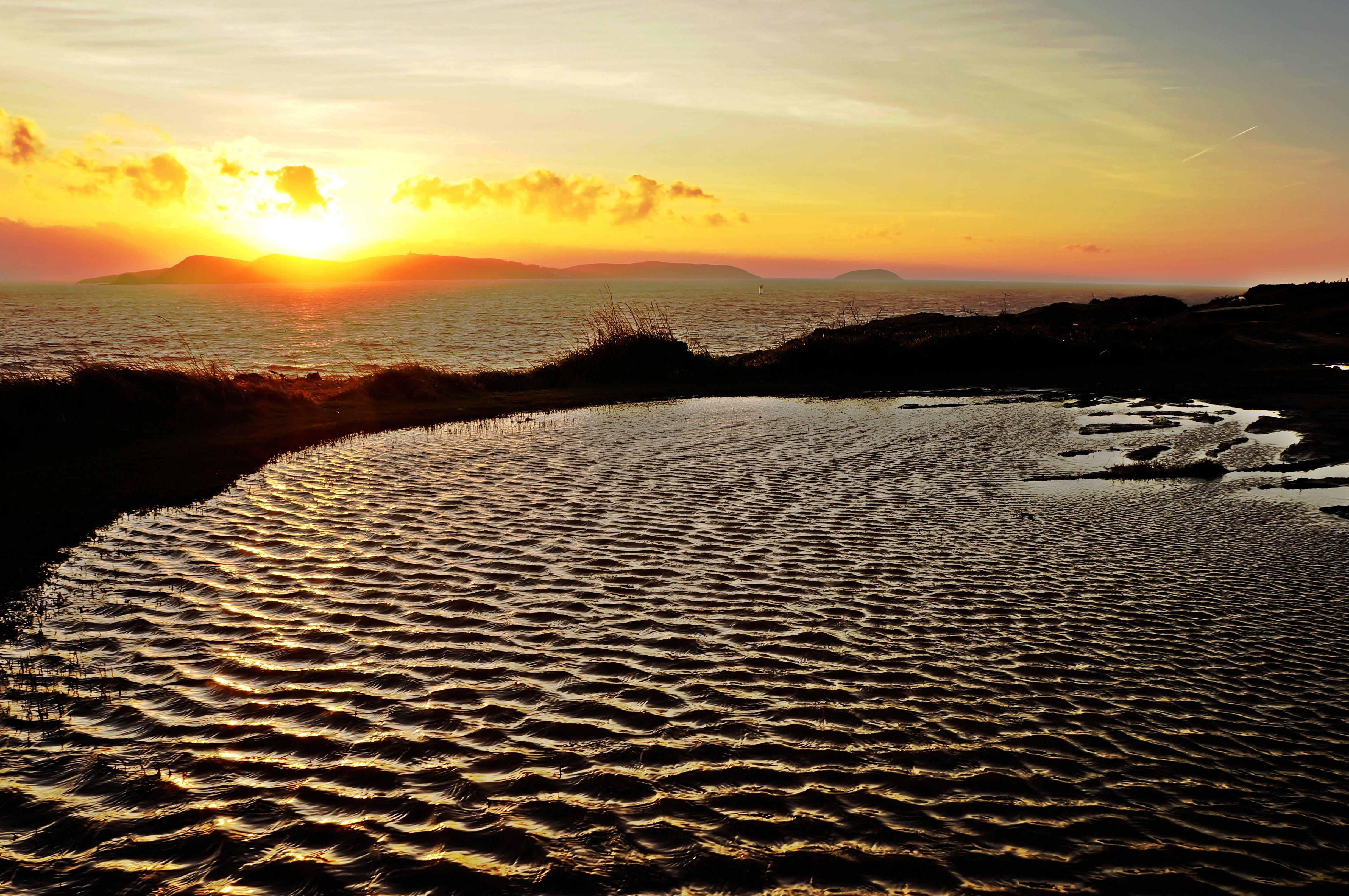 HD Ocean Sunset Sunny Wallpaper
