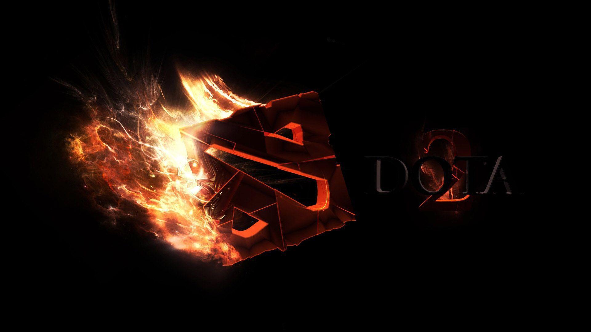 Dota 2 3D Fire Logo Wallpaper