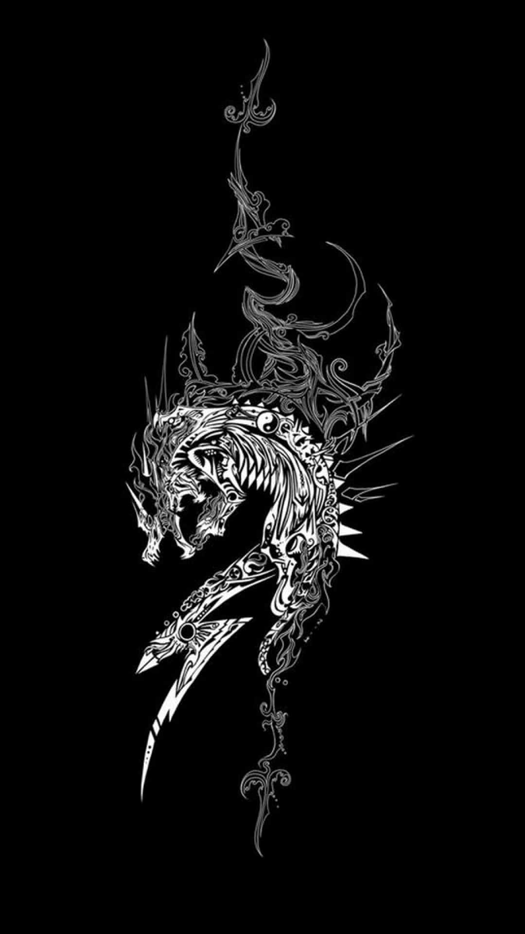 Black And White Dragon Wallpaper