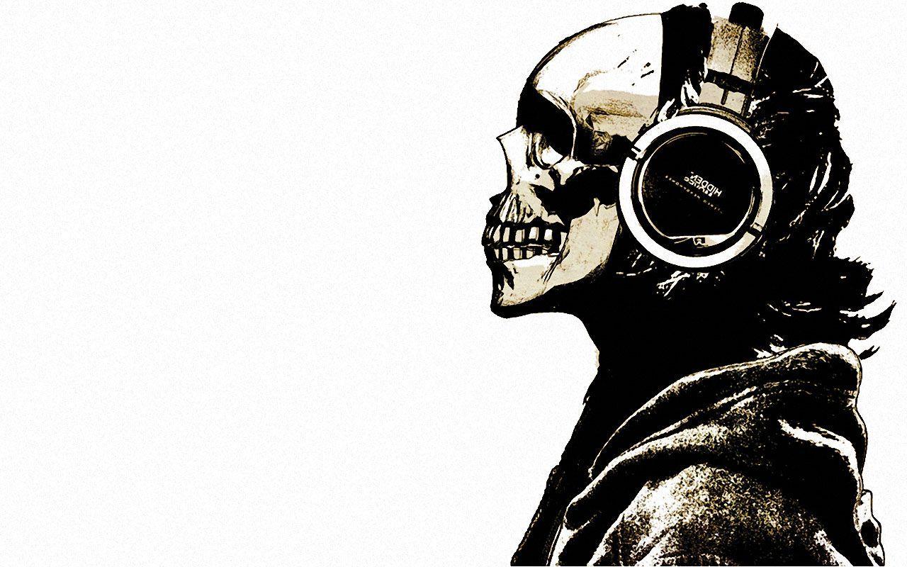 skull with headphones wallpaper. Other Wallpaper Skull