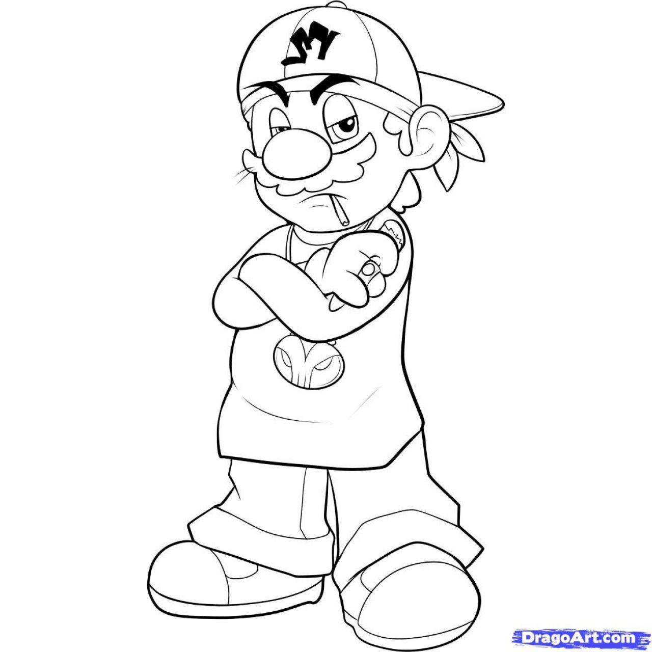 Cartoon Thug Drawings Easy Cartoon Characters To Draw Background