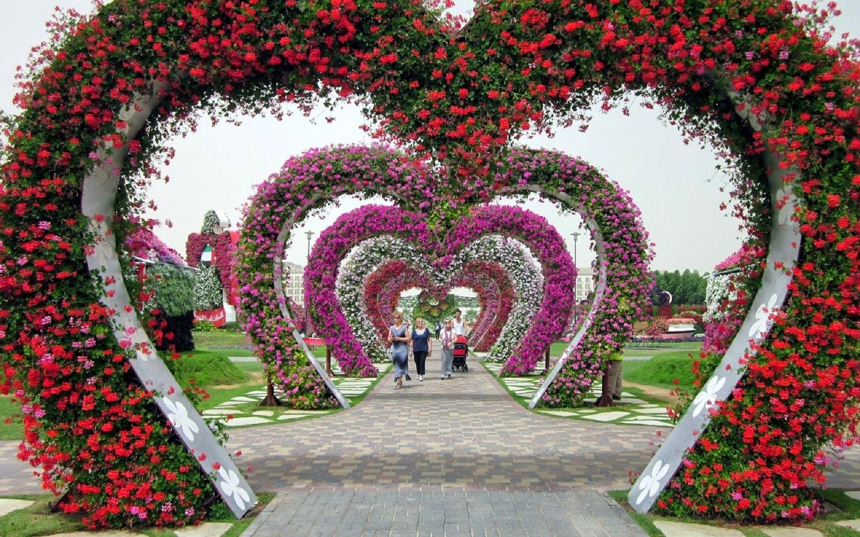 Flowers Garden, Garden, Dubai Miracle Garden, Flower Heart