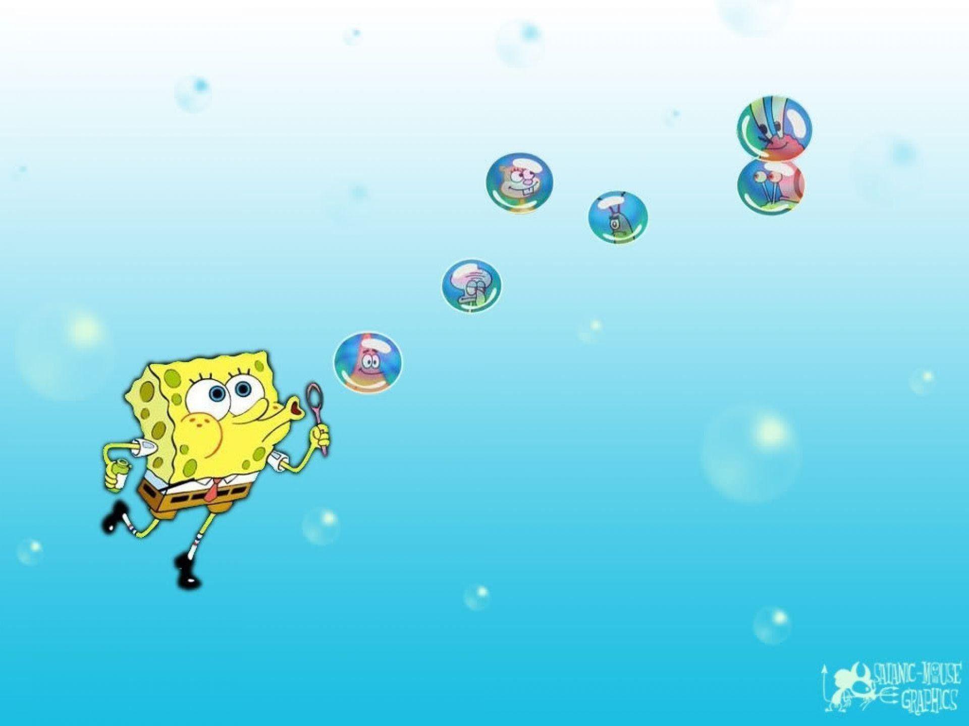 Spongebob Flower Sky Background