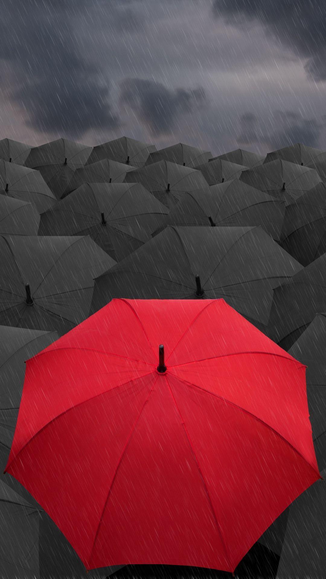 Umbrellas Rain Gray Red #iPhone #wallpaper. iPhone 8 wallpaper