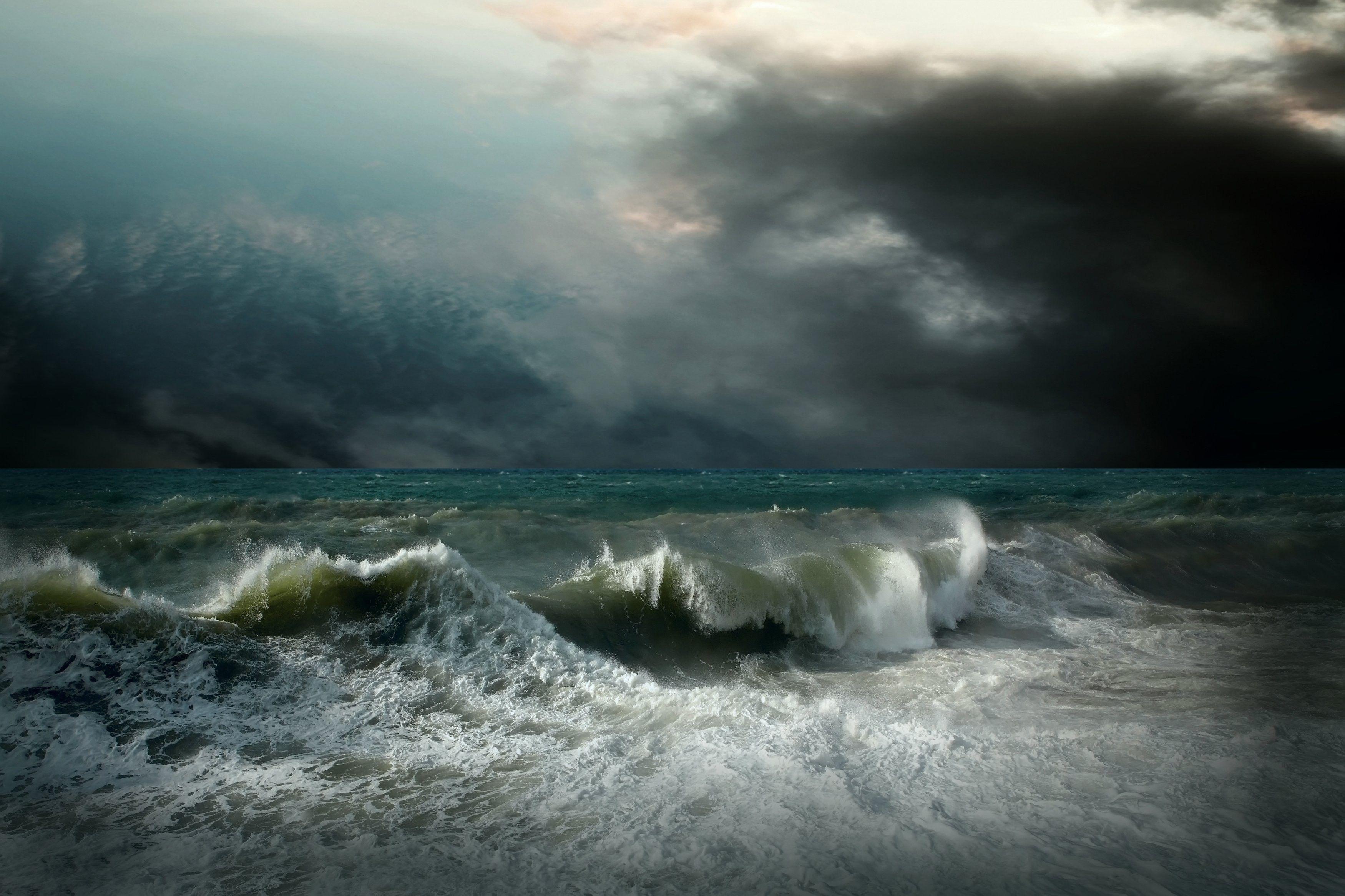 Sea Ocean: Ocean Waves Sea Storm Clouds Nature Photo Download