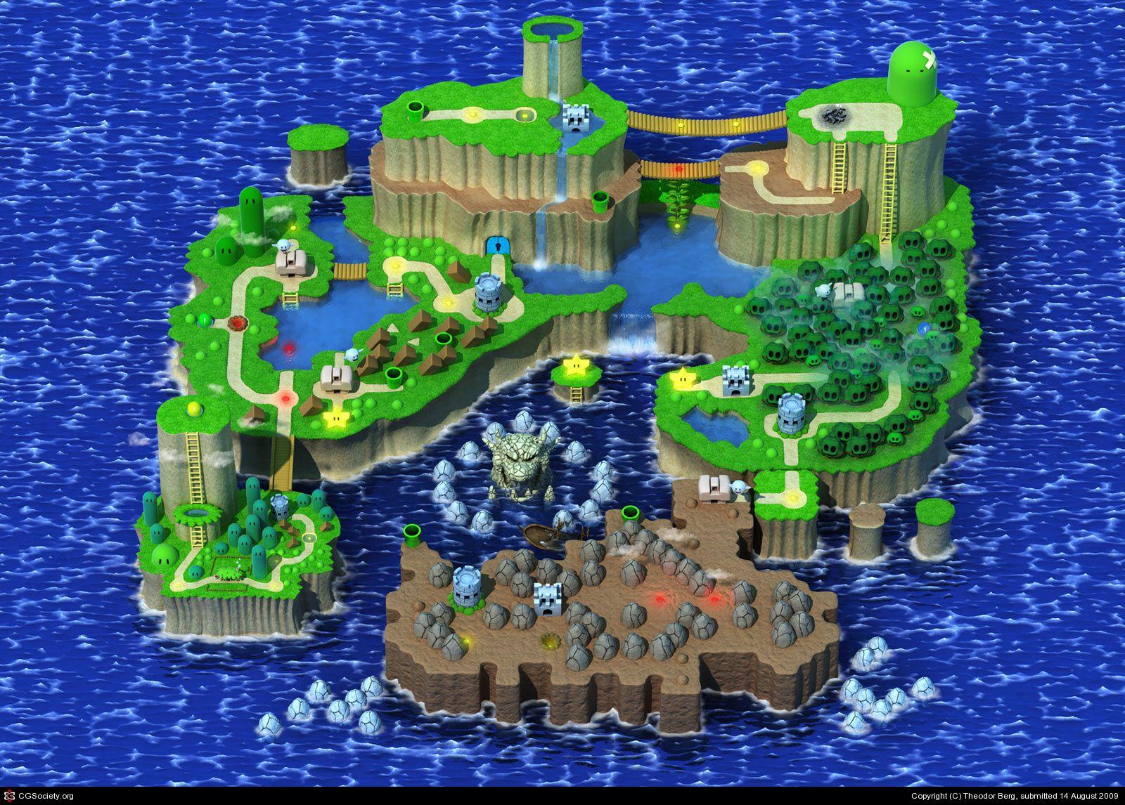 Complete World Map Version Super Mario World Style Rm