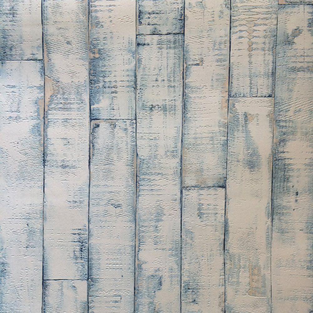 Rasch Wood Panel Blue Wallpaper 854336