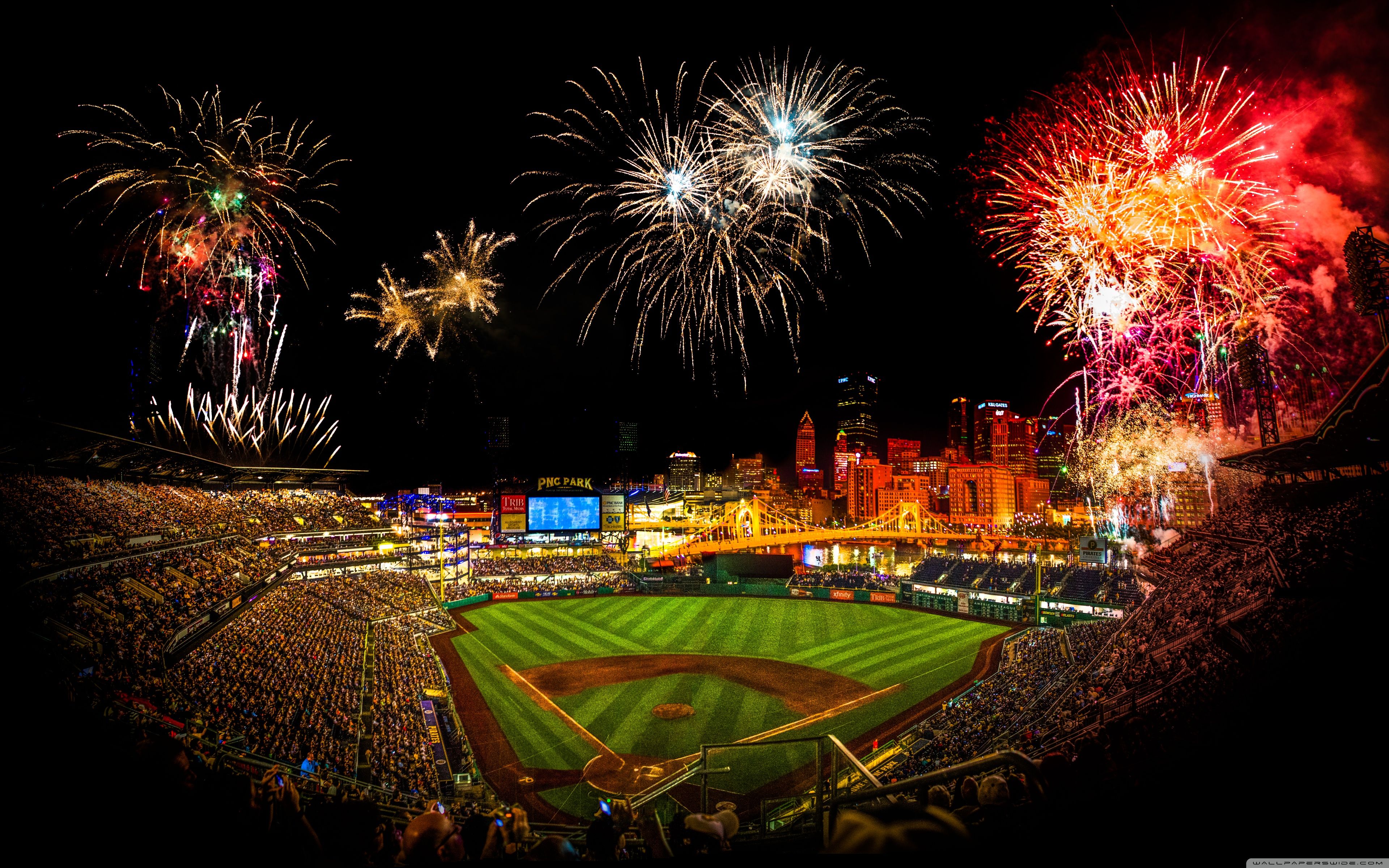 PNC Park Fireworks ❤ 4K HD Desktop Wallpaper for • Dual Monitor