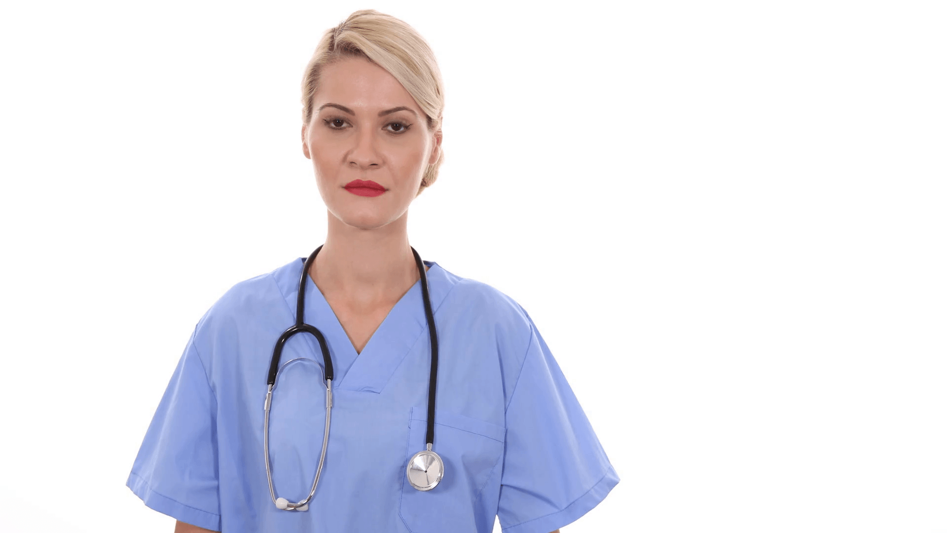 Attractive Medical Doctor Woman Look Camera Trustful with Pride