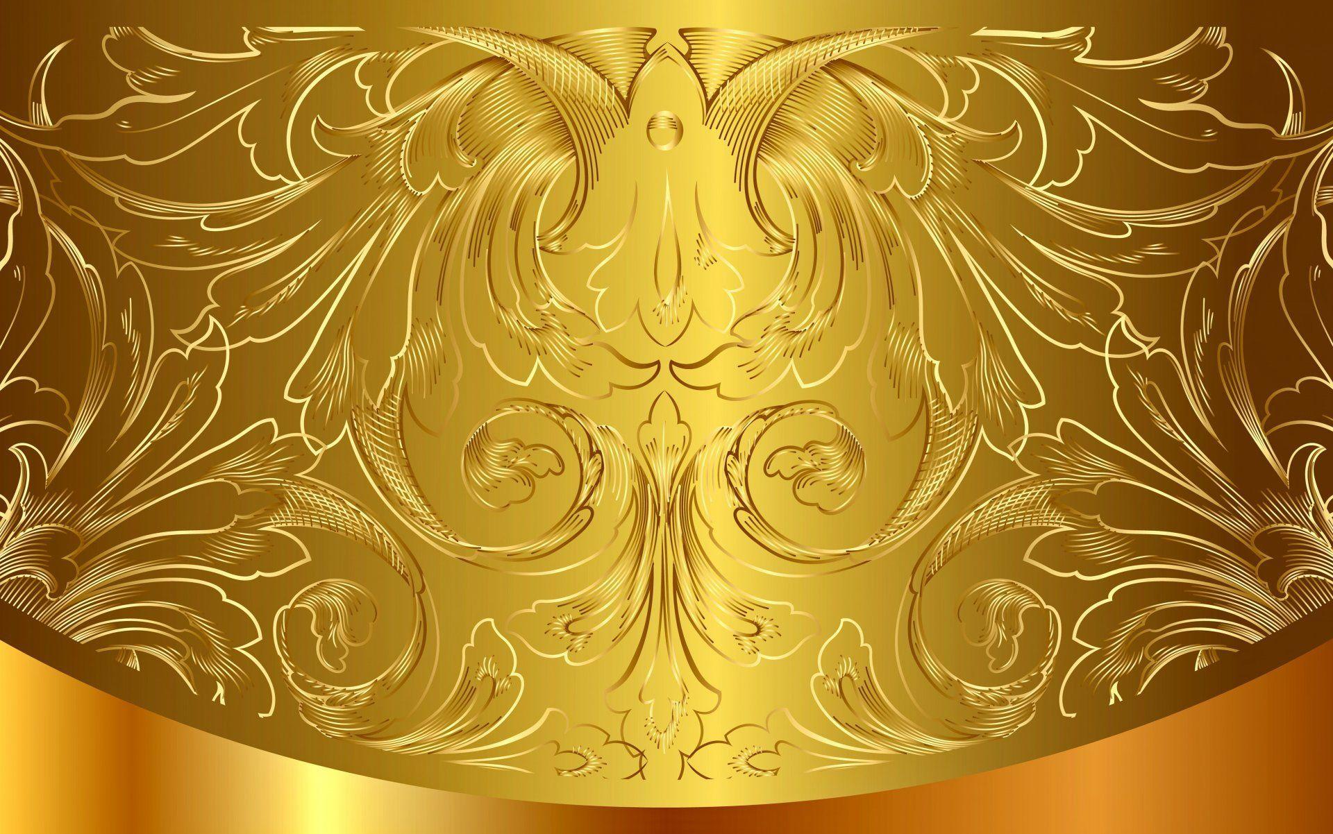 golden pattern vintage gradient vector background gold HD wallpaper