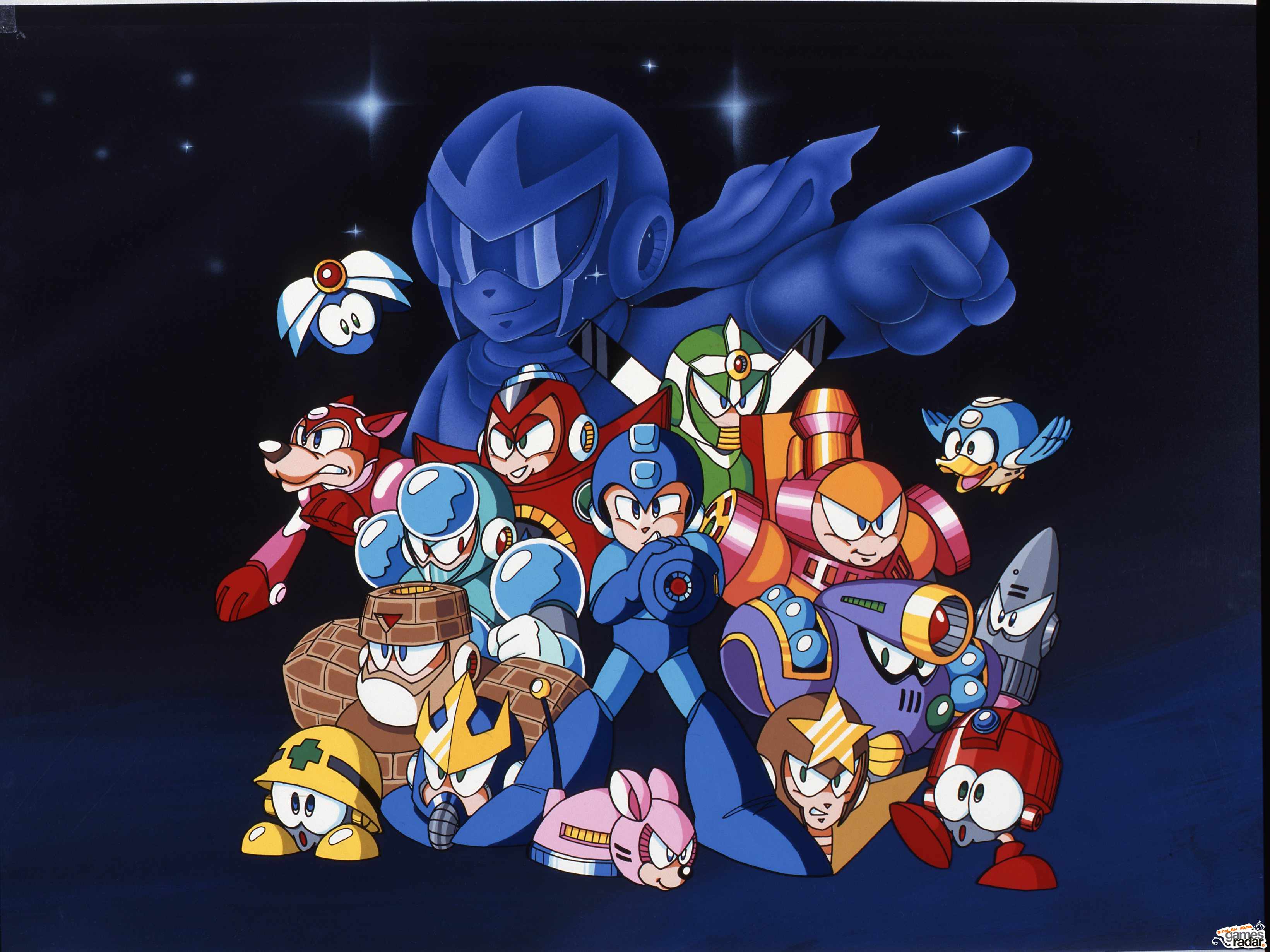 Wallpaper for the main characters of Mega Man 5 (NES). Game