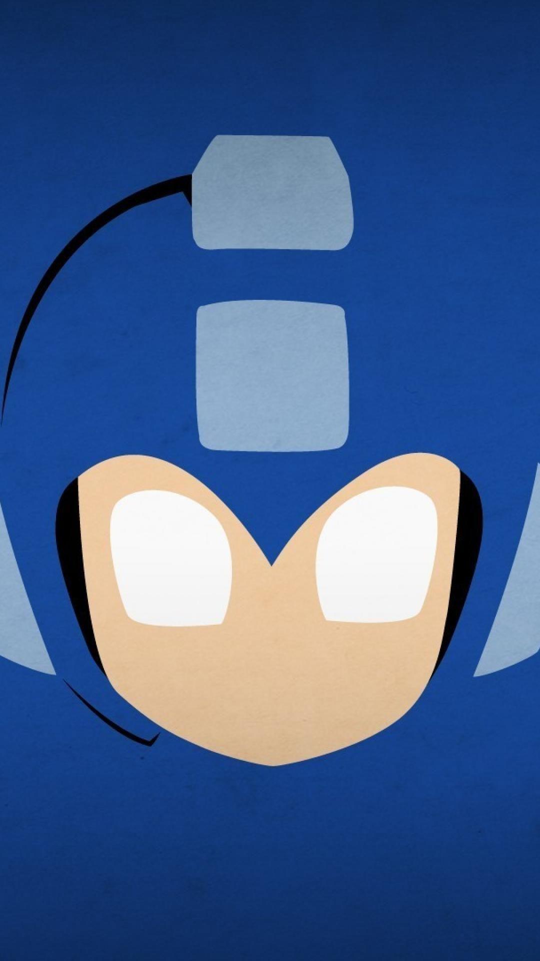 Video games minimalistic mega man blue background blo0p wallpaper