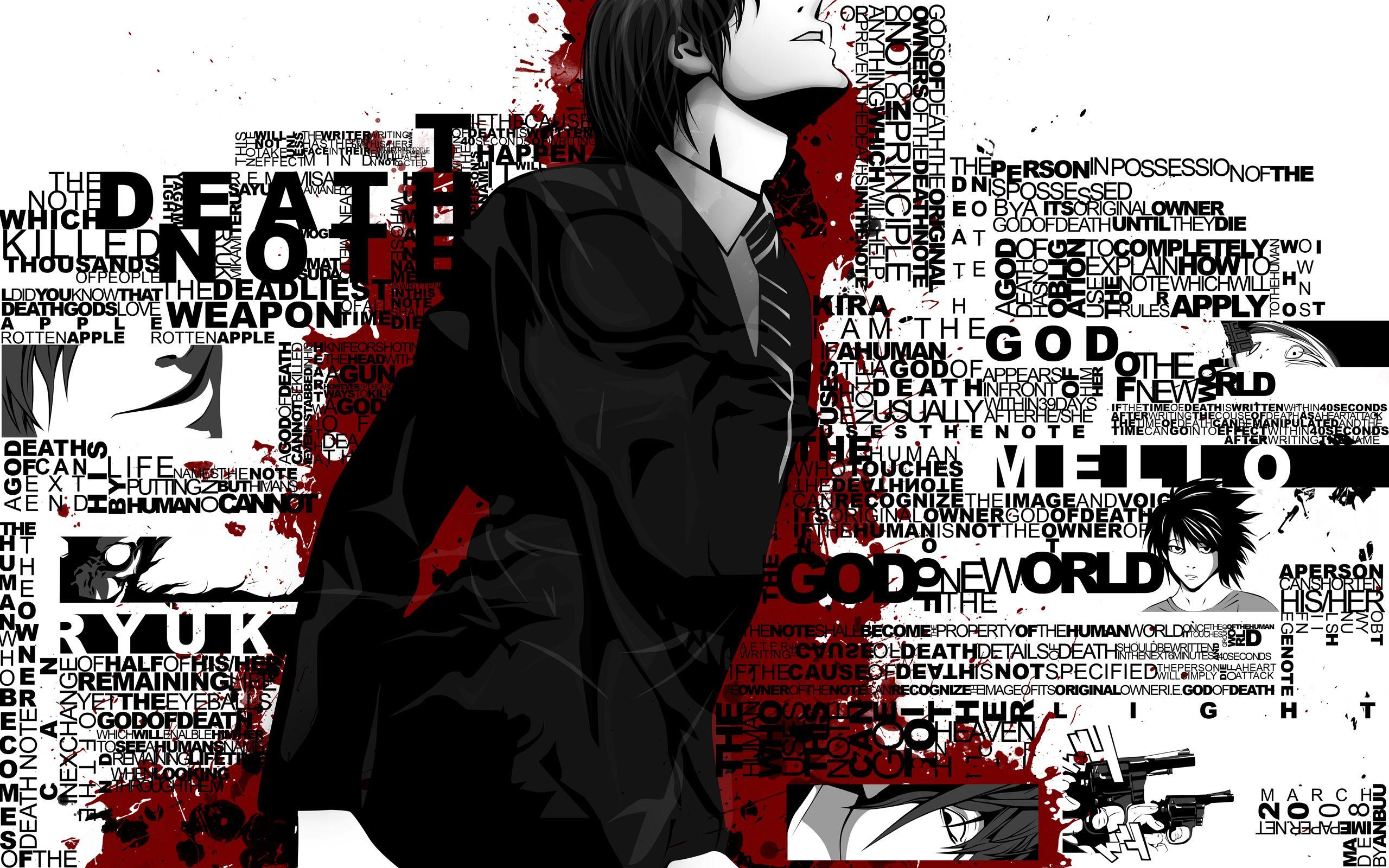 Death Note, black, typography, Yagami Light wallpaper