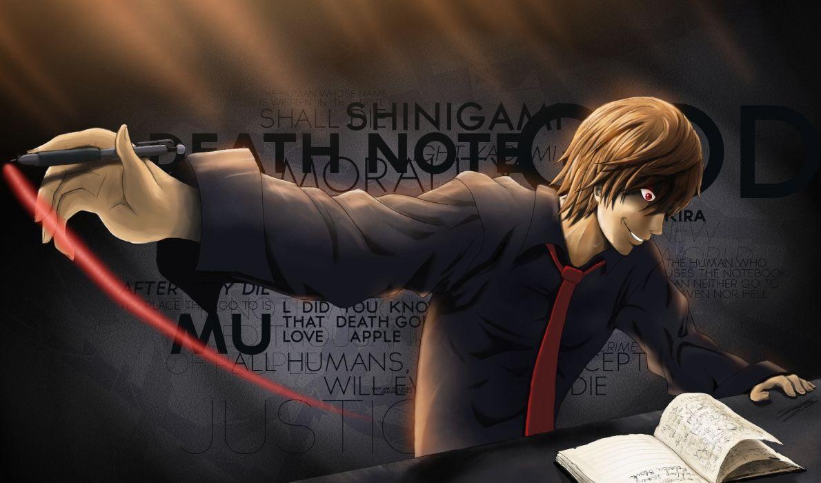 Brown hair death note red eyes shirt tie yagami light wallpaper