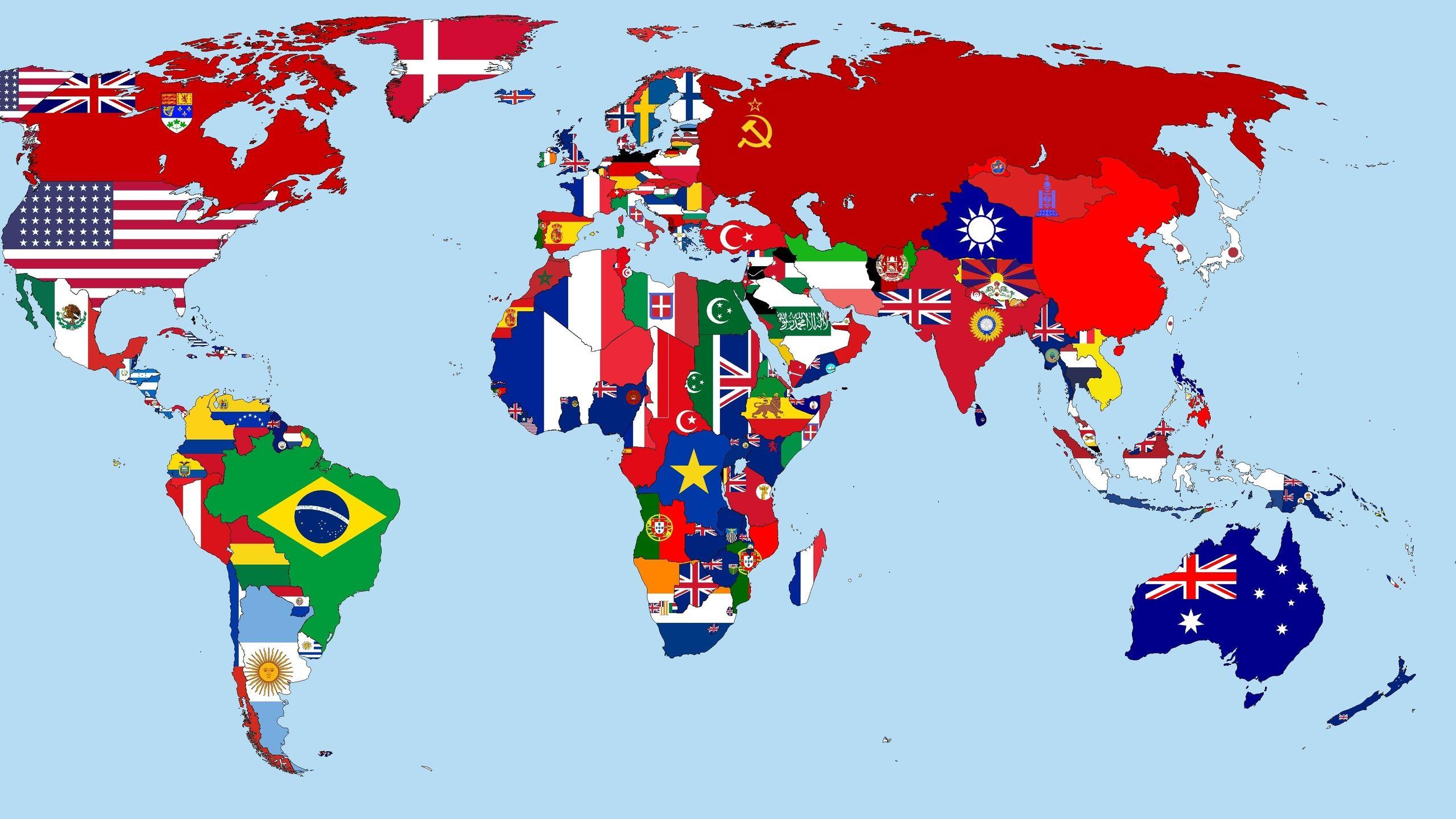 Download wallpaper year, flags, map, countries, the world