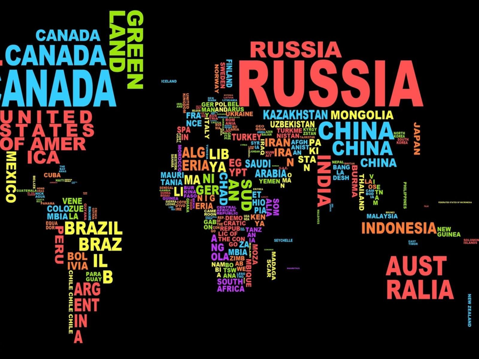 Country Name World Map Desktop Wallpaper