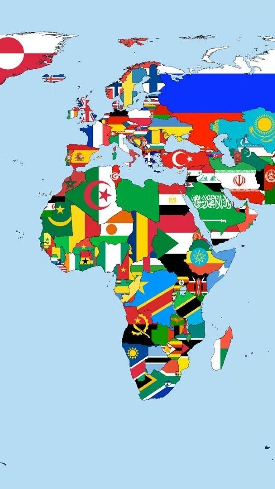 World flags maps wallpaper