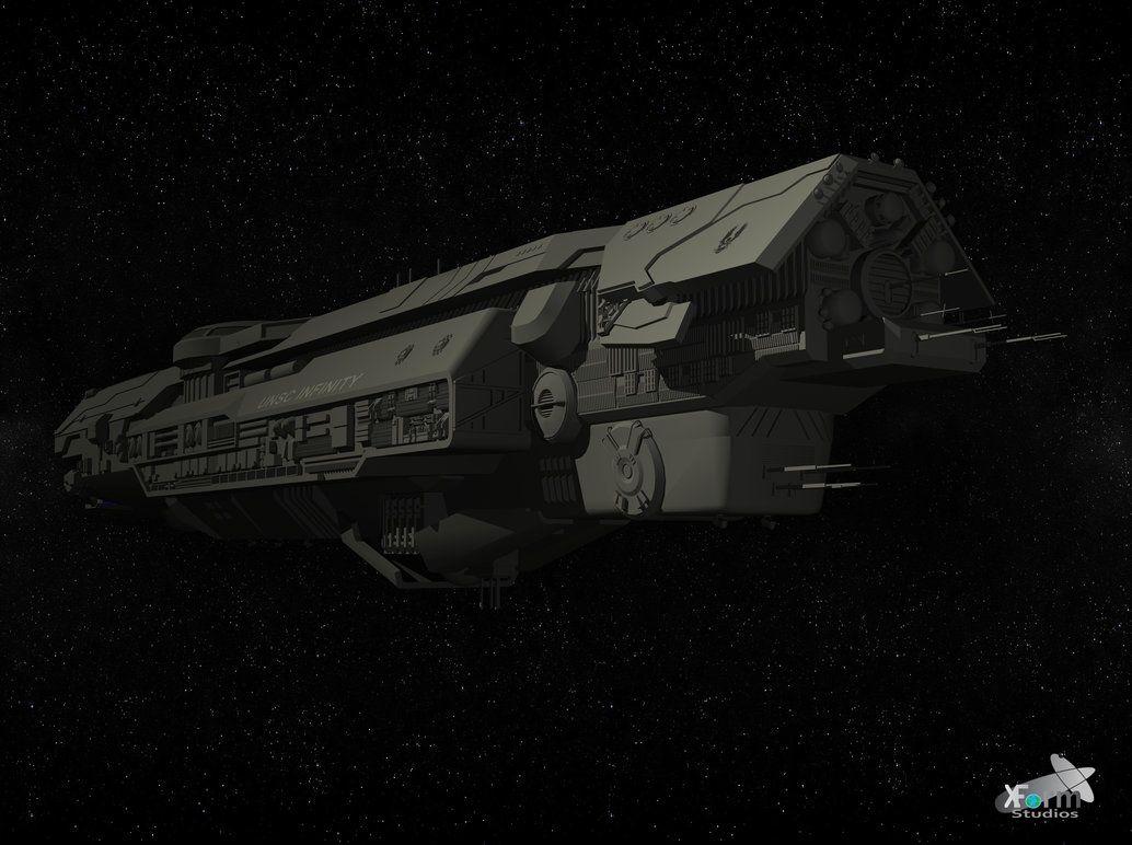Halo 4 UNSC Infinity created in Cinema 4D (wip 1)