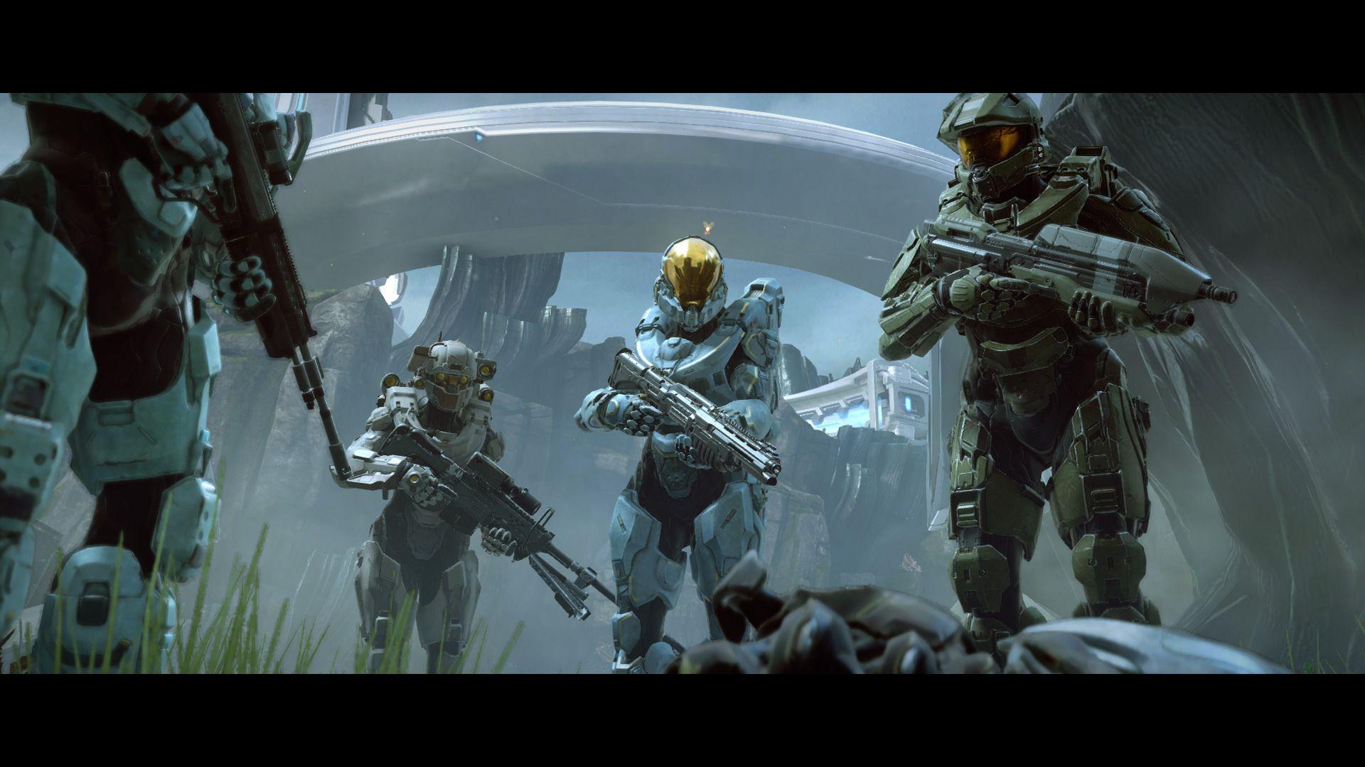 master chief blue team halo 5 guardians unsc infinity wallpaper